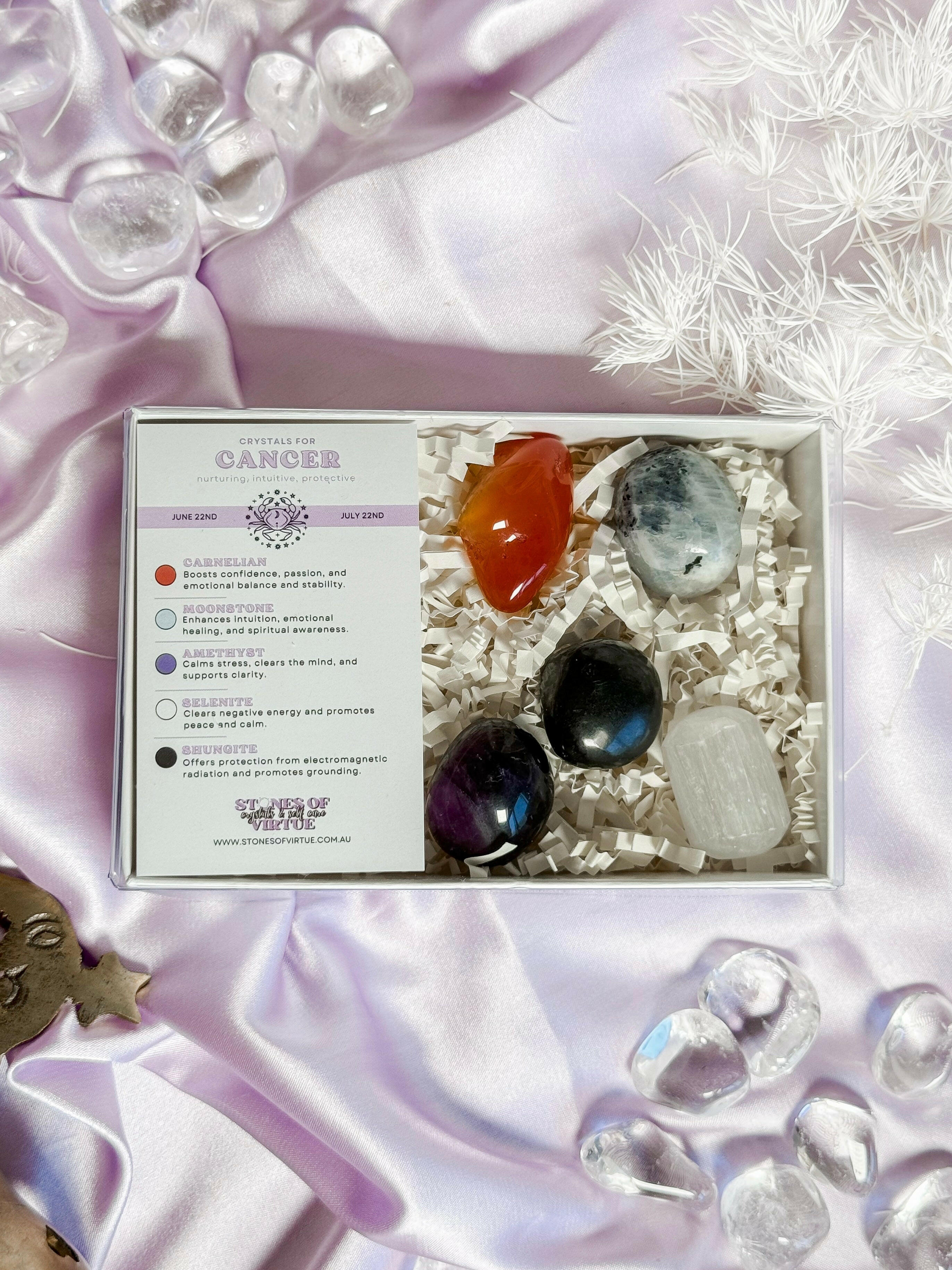Cancer Zodiac Crystal Kit Healing Crystal.