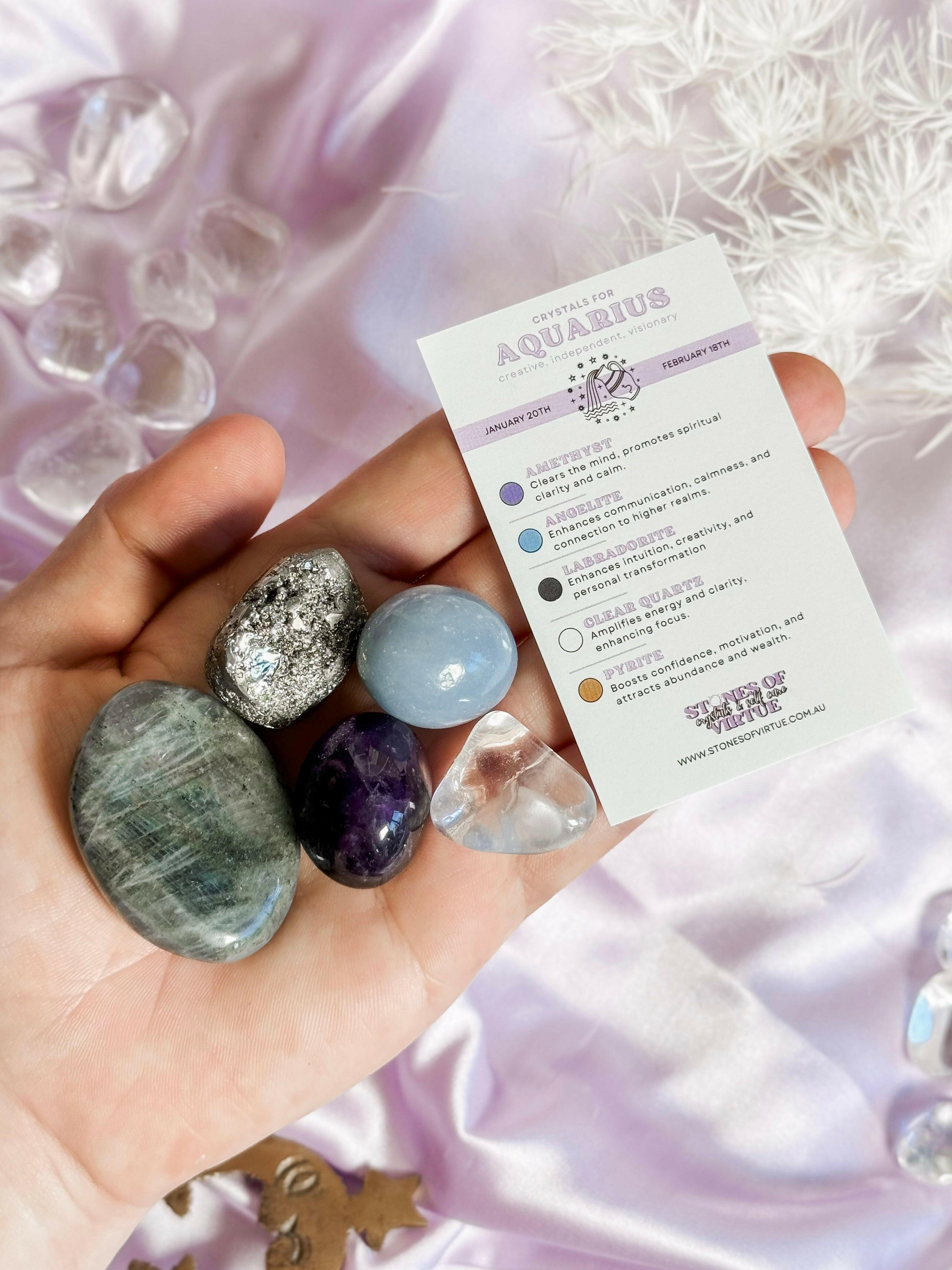 Aquarius Zodiac Crystal Kit Healing Crystal.