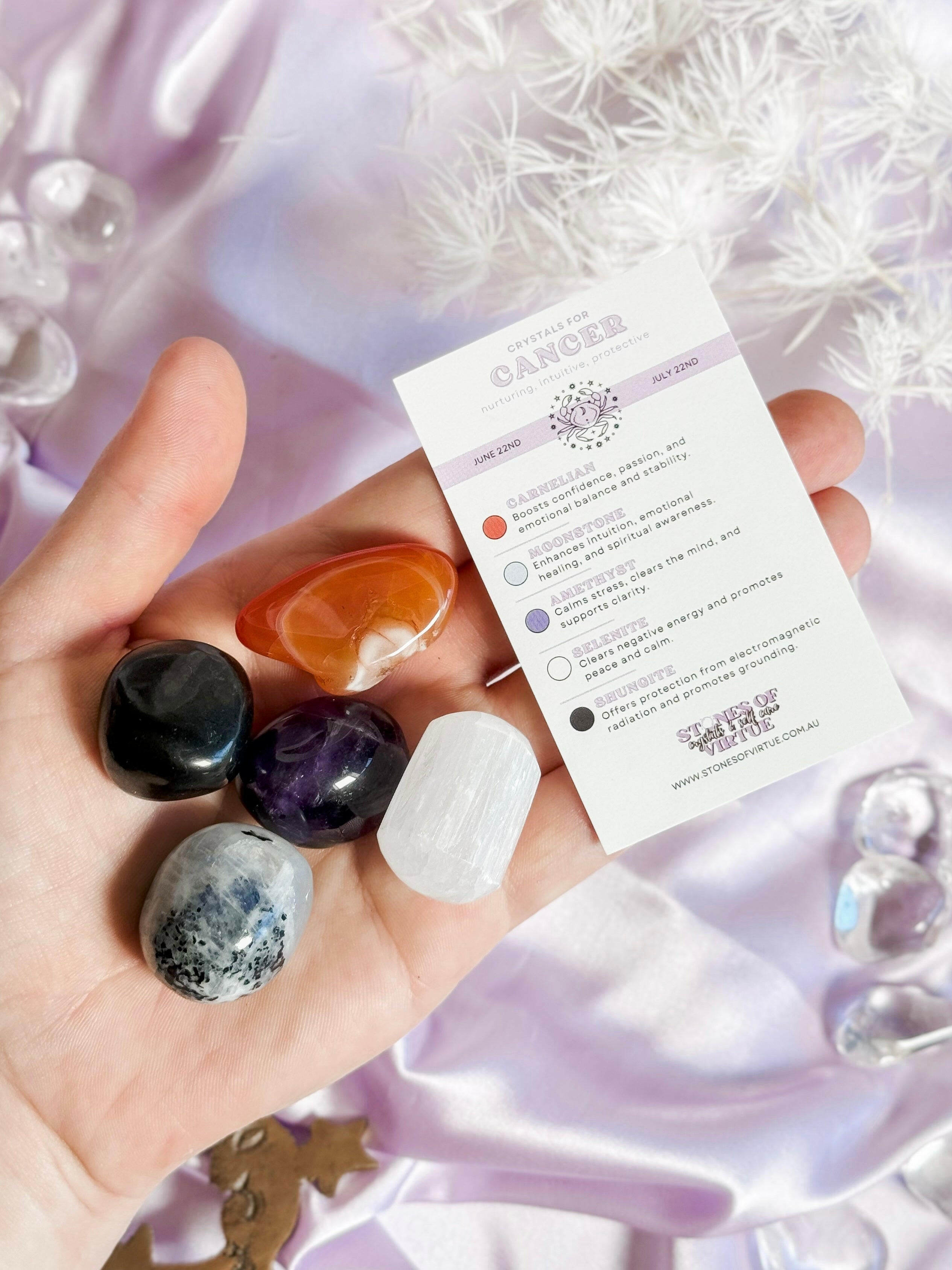 Cancer Zodiac Crystal Kit Healing Crystal.