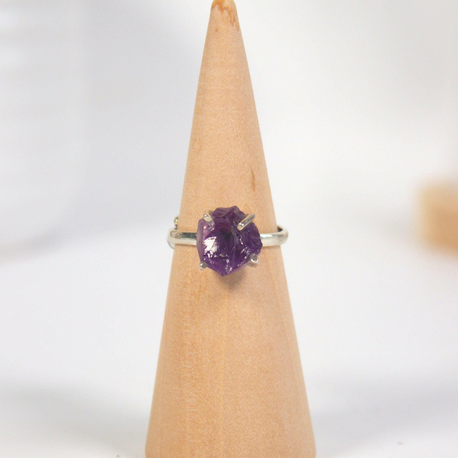 Amethyst Adjustable Ring Healing Crystal.
