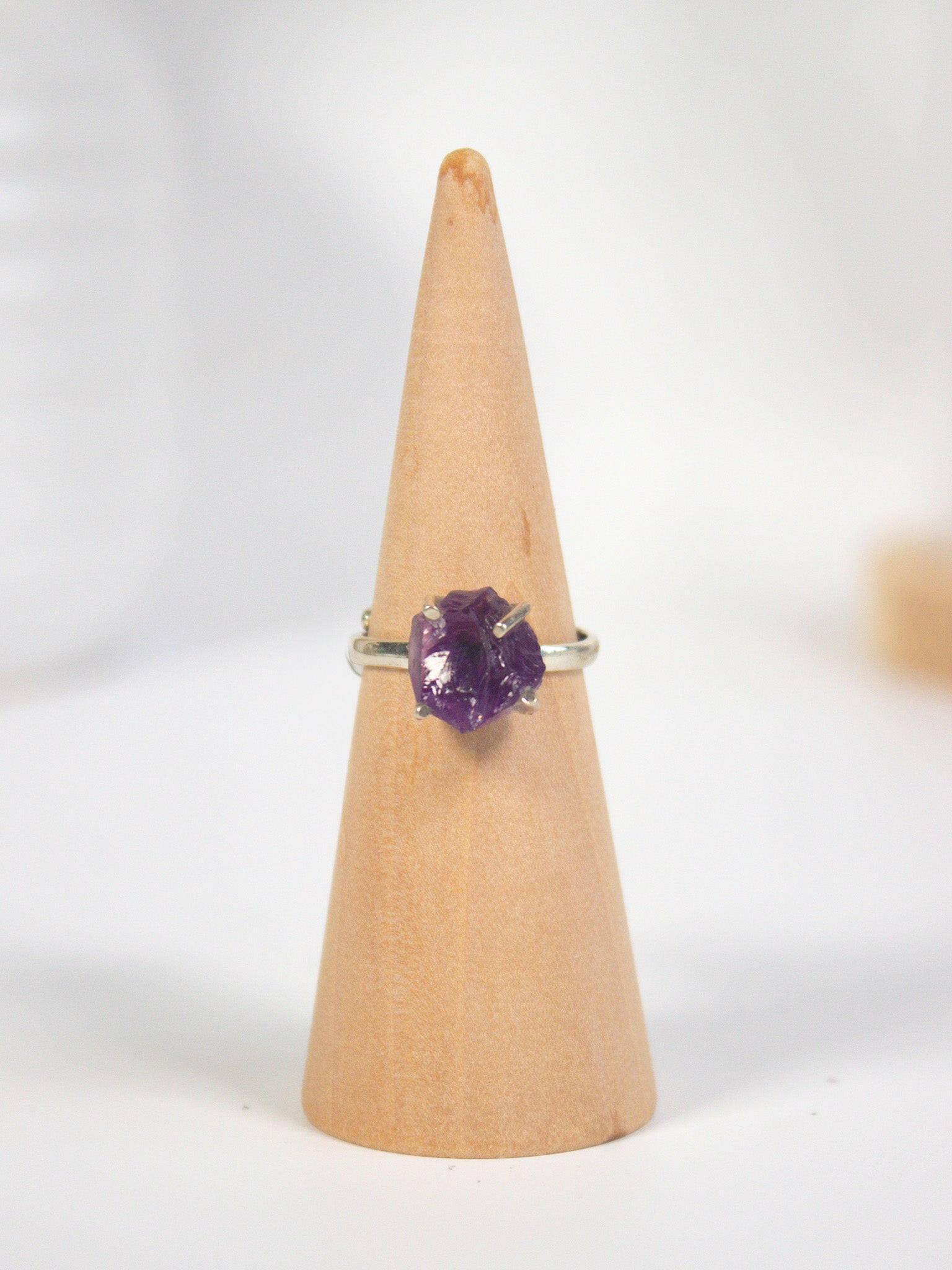 Amethyst Adjustable Ring Healing Crystal.