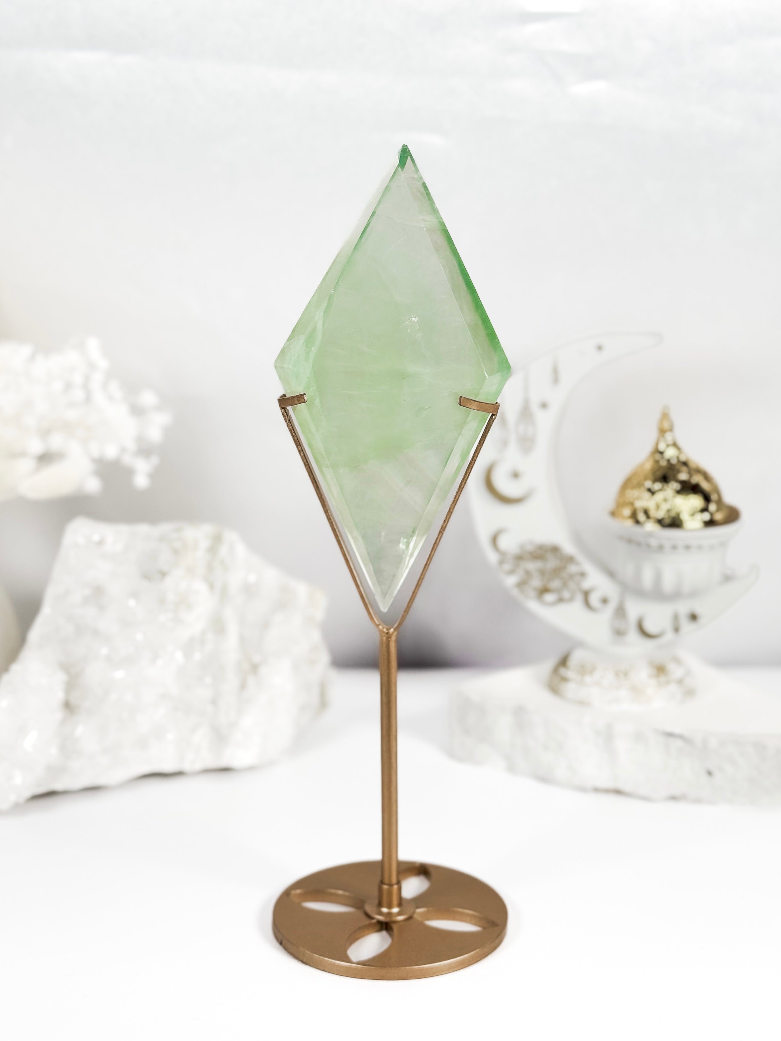 Fluorite Diamond on Stand