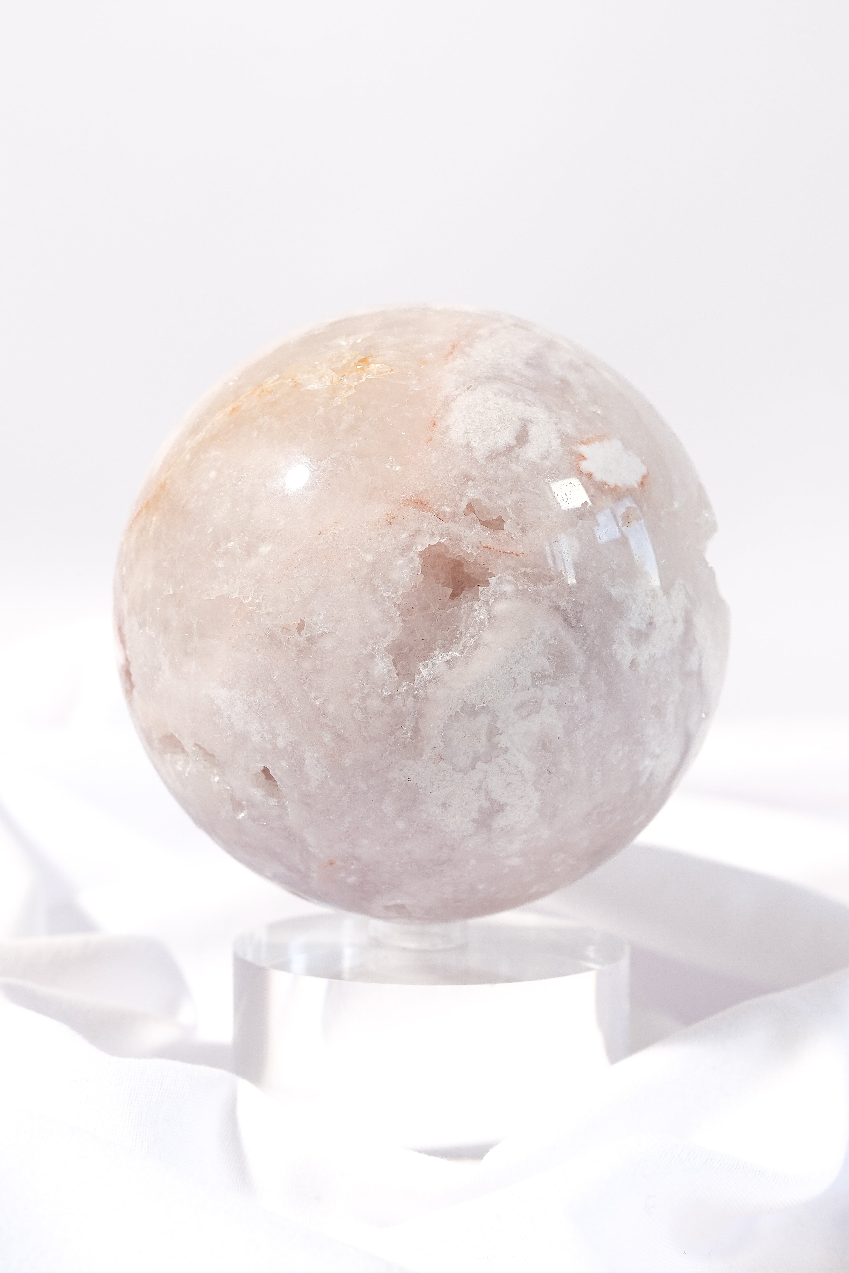 Flower Agate Quartz Sphere