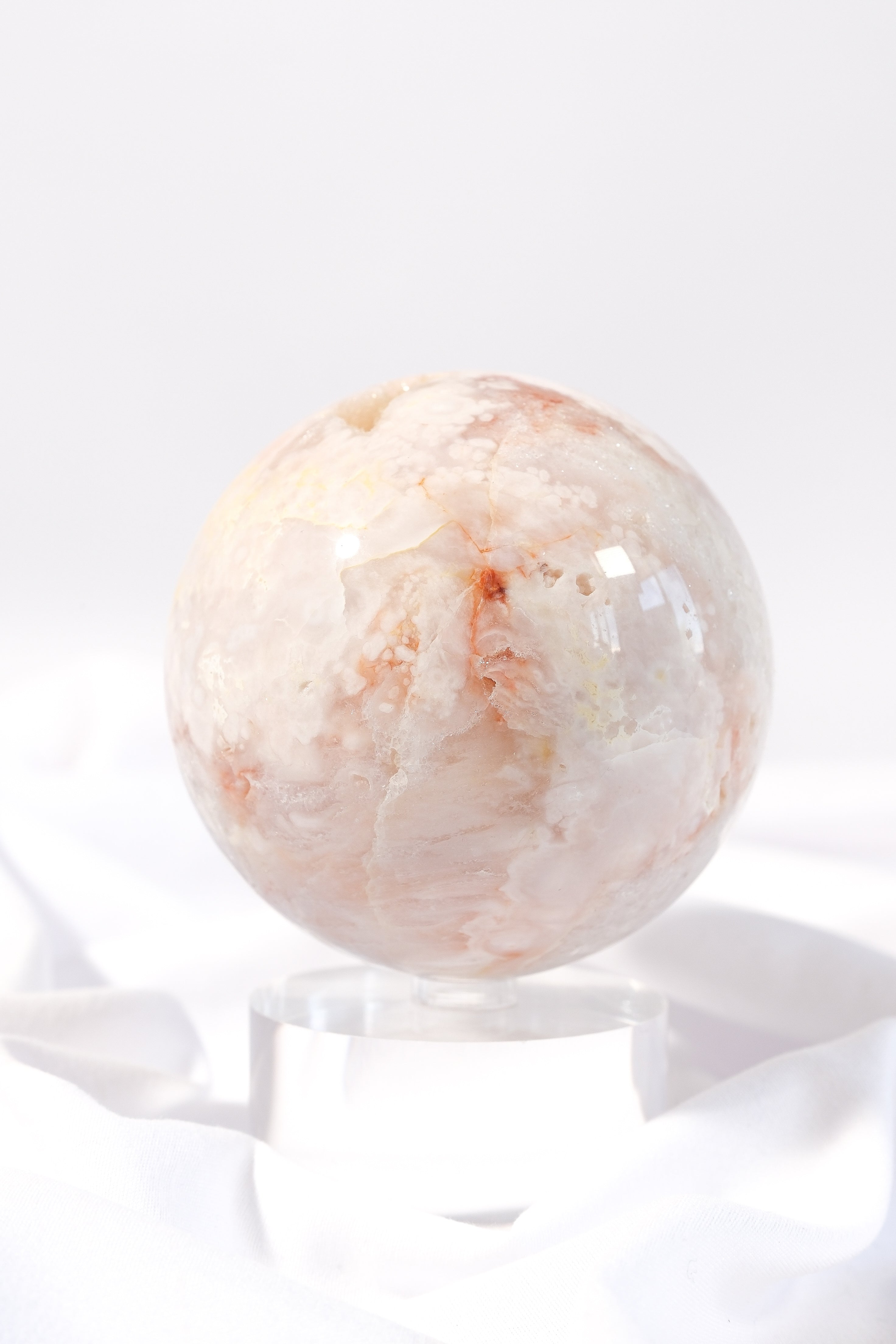 Pink Amethyst Flower Agate Sphere