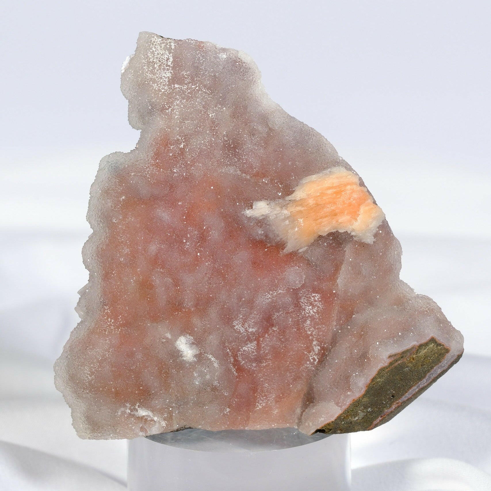 Pink / Purple Botryoidal Chalcedony Cutbase Healing Crystal.