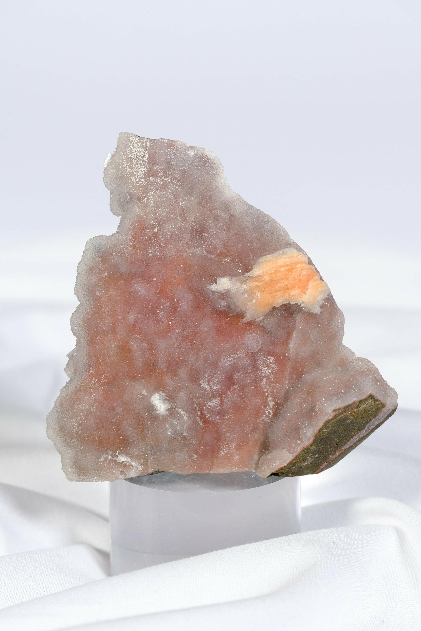 Pink / Purple Botryoidal Chalcedony Cutbase Healing Crystal.