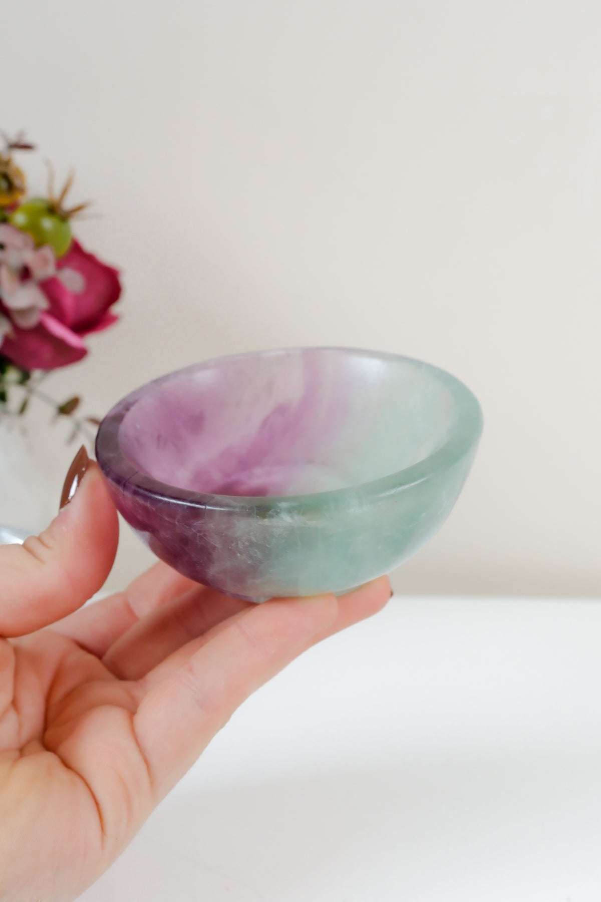 Watermelon Fluorite Bowl