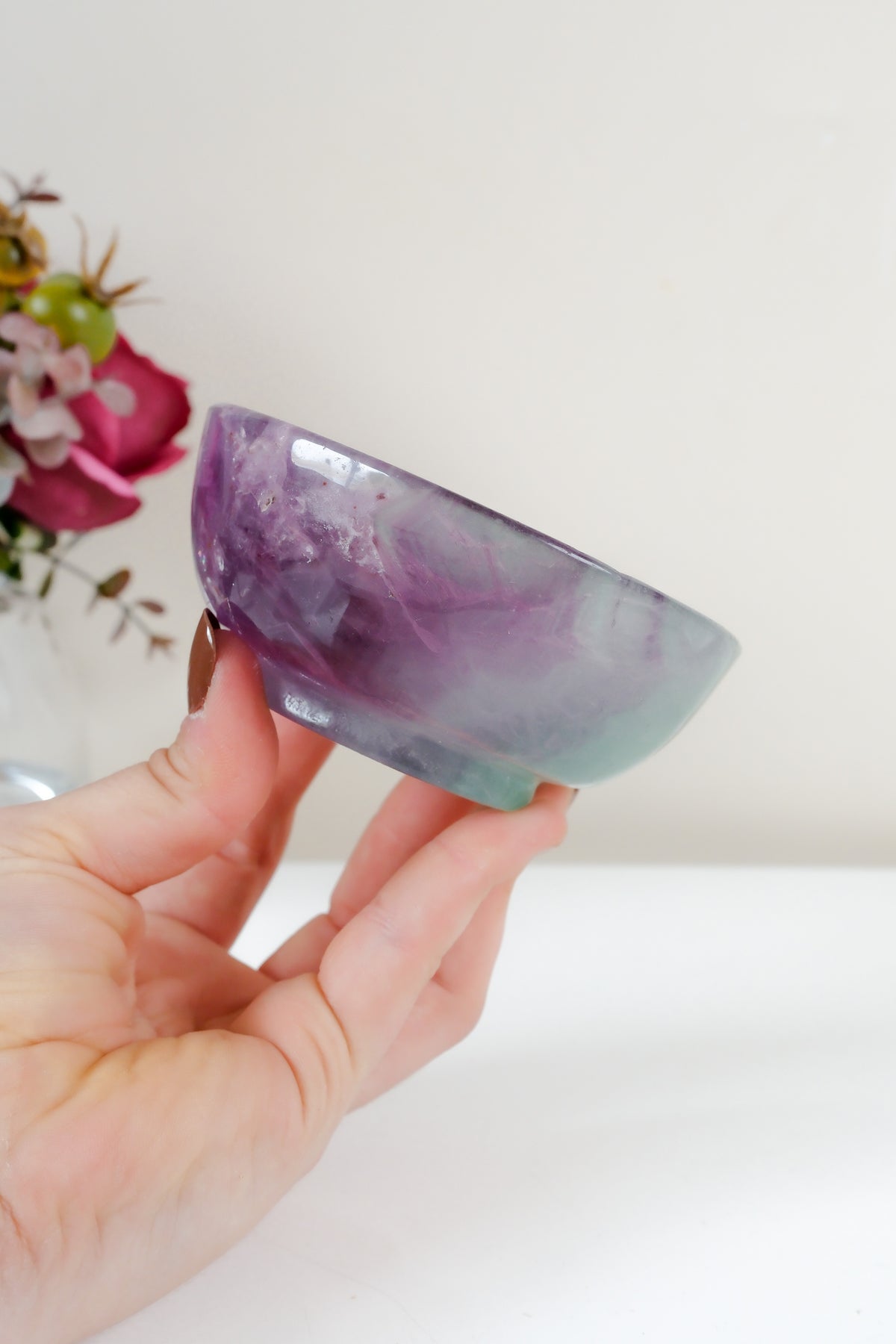 Watermelon Fluorite Bowl