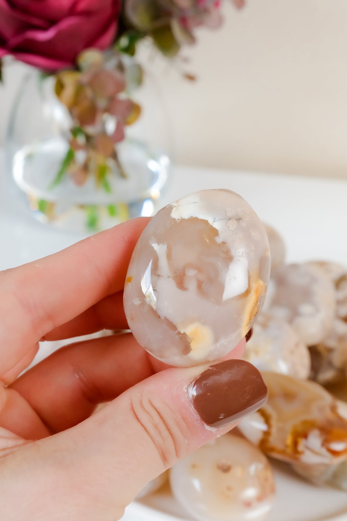 Flower Agate Palmstone