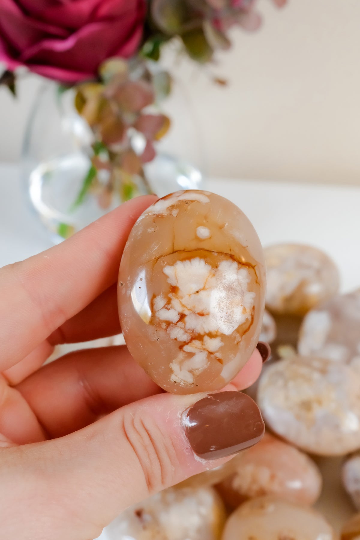 Flower Agate Palmstone