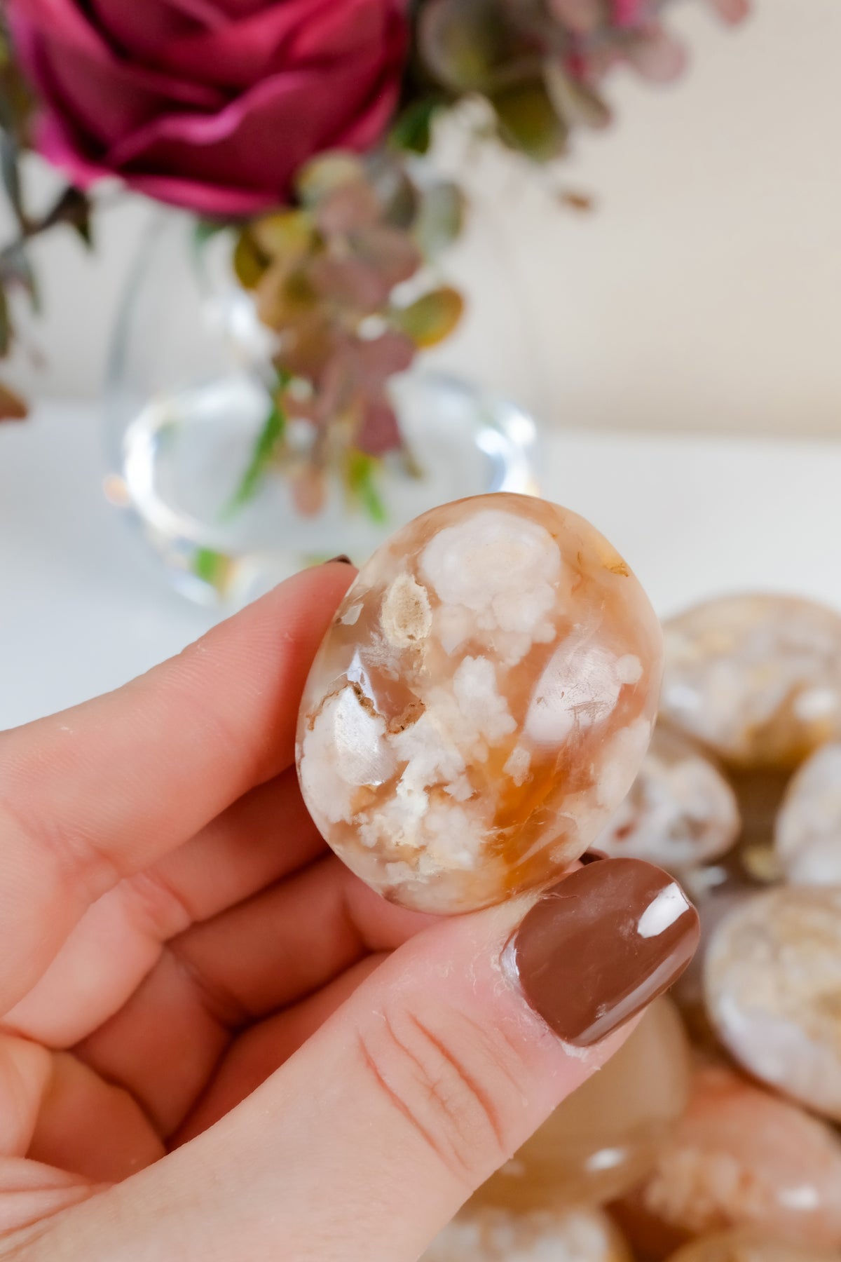Flower Agate Palmstone