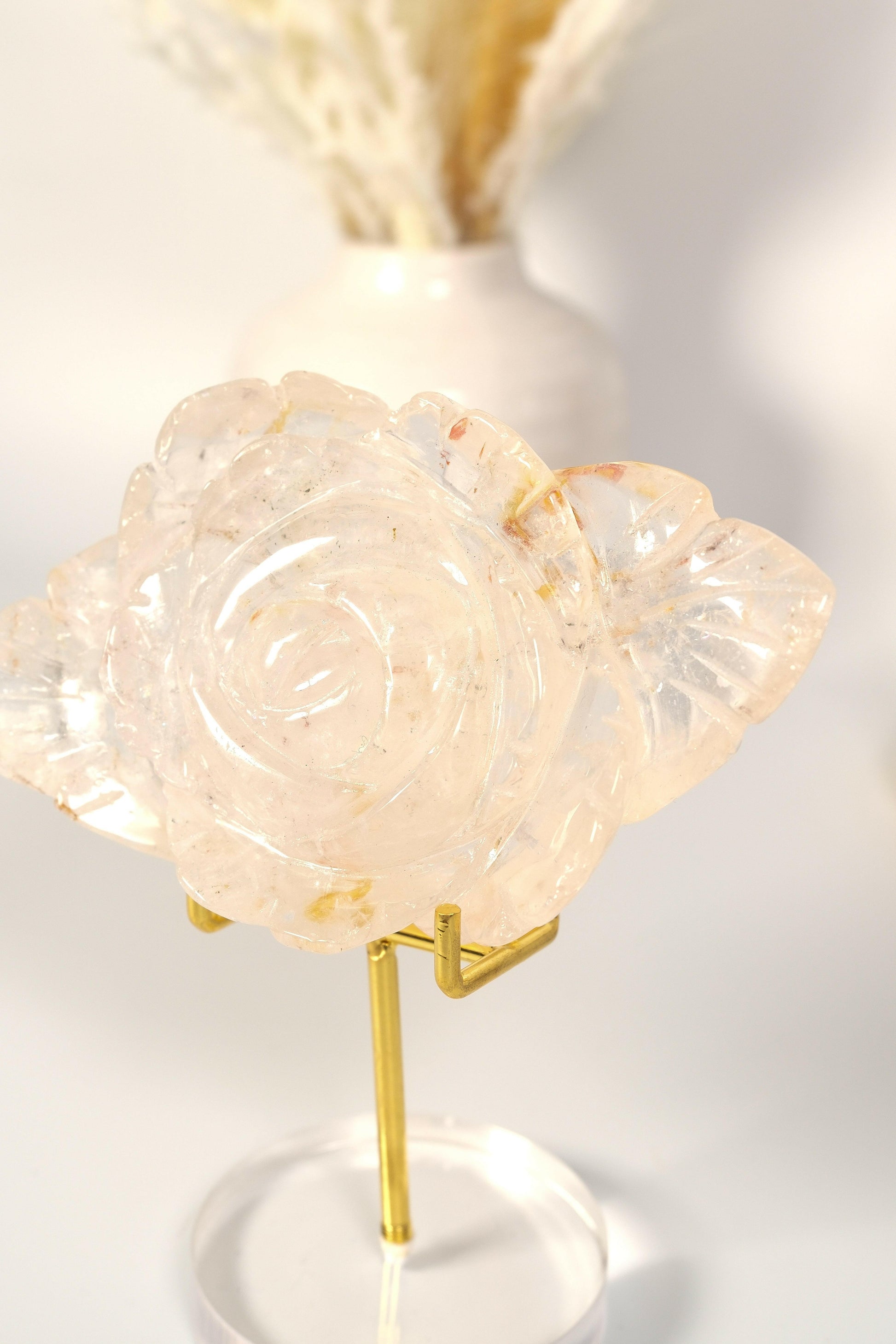 Clear Quartz Rose Healing Crystal.