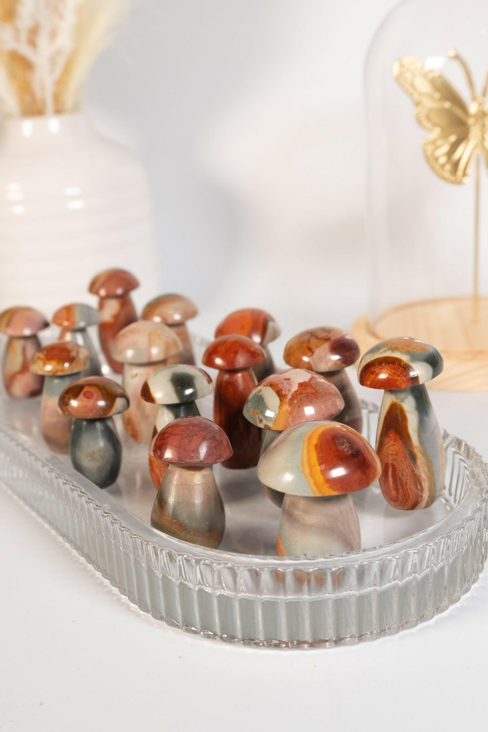 Polychrome Jasper Mushroom Healing Crystal.