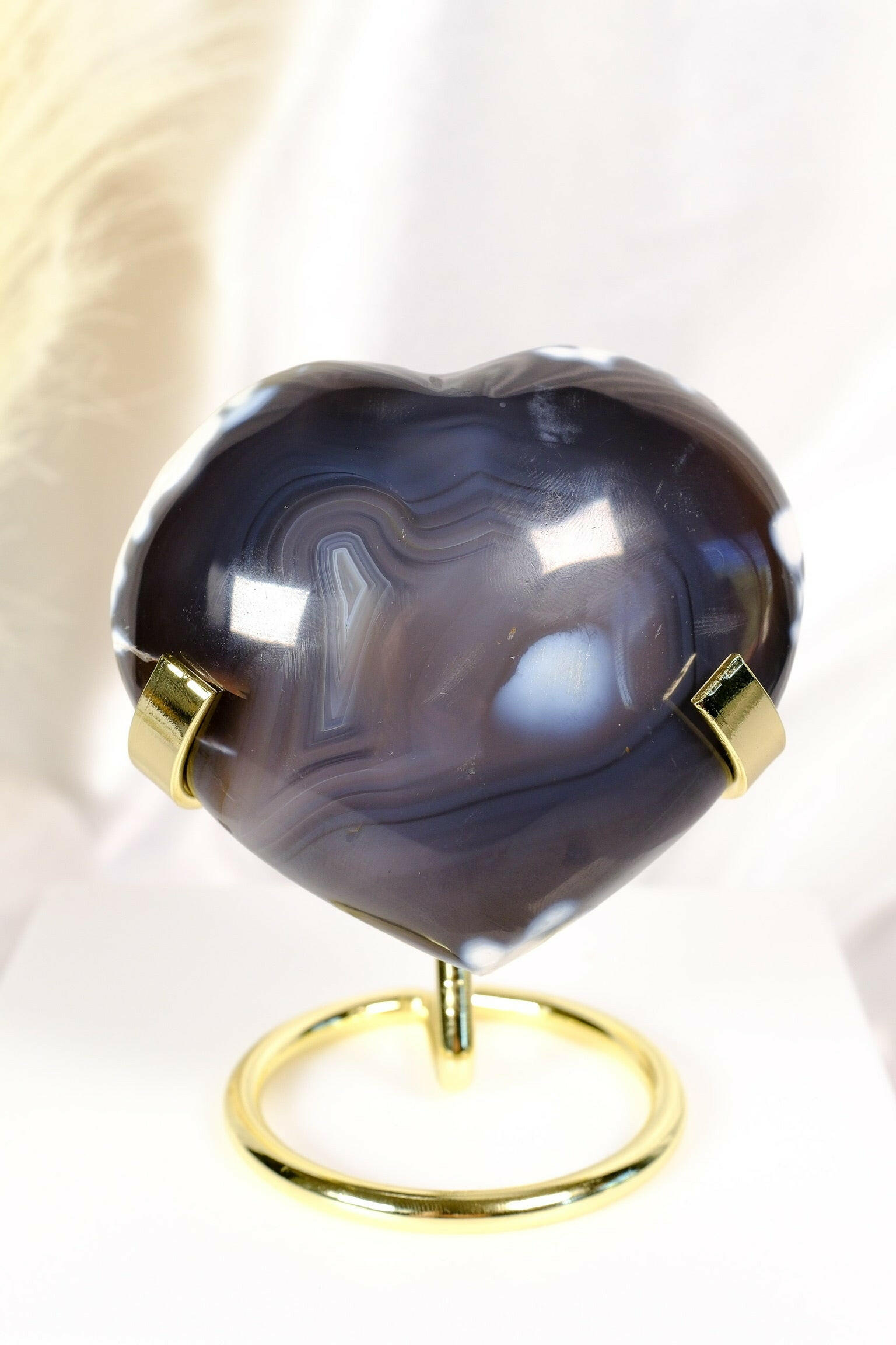 Orca Agate Heart Healing Crystal.