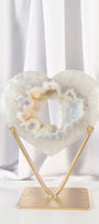 Druzy Agate Heart on Premium Stand