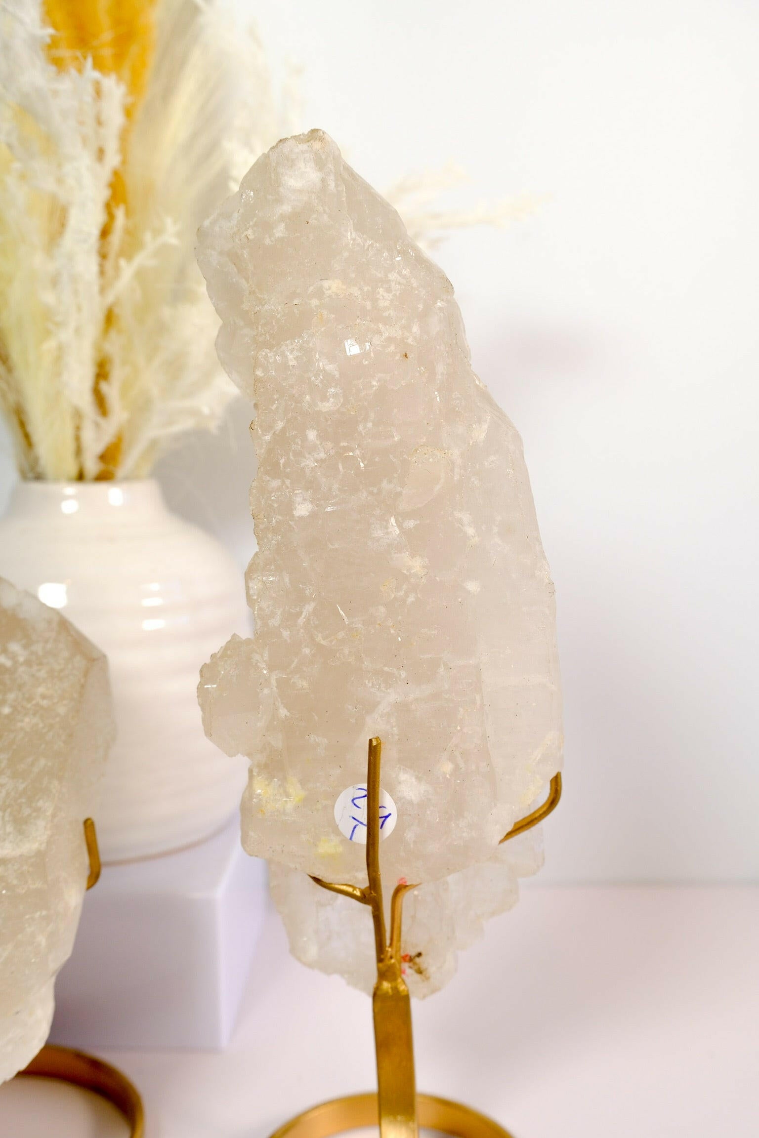 Elestial Lemurian Quartz on Stand Healing Crystal.
