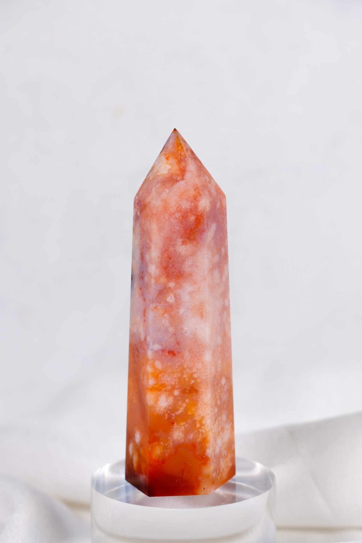 Flower Agate Carnelian Tower