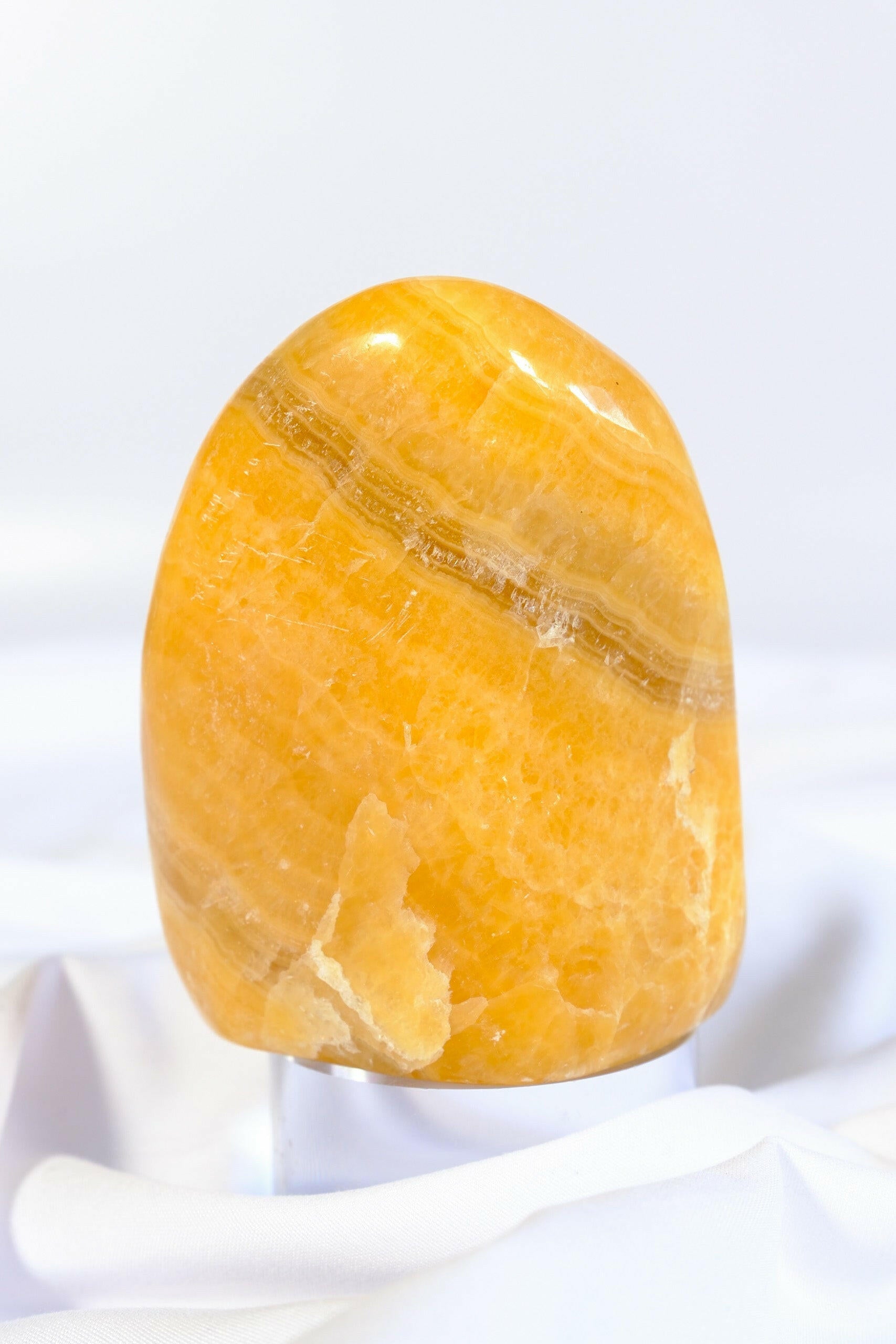 Orange Calcite Freeform Healing Crystal.