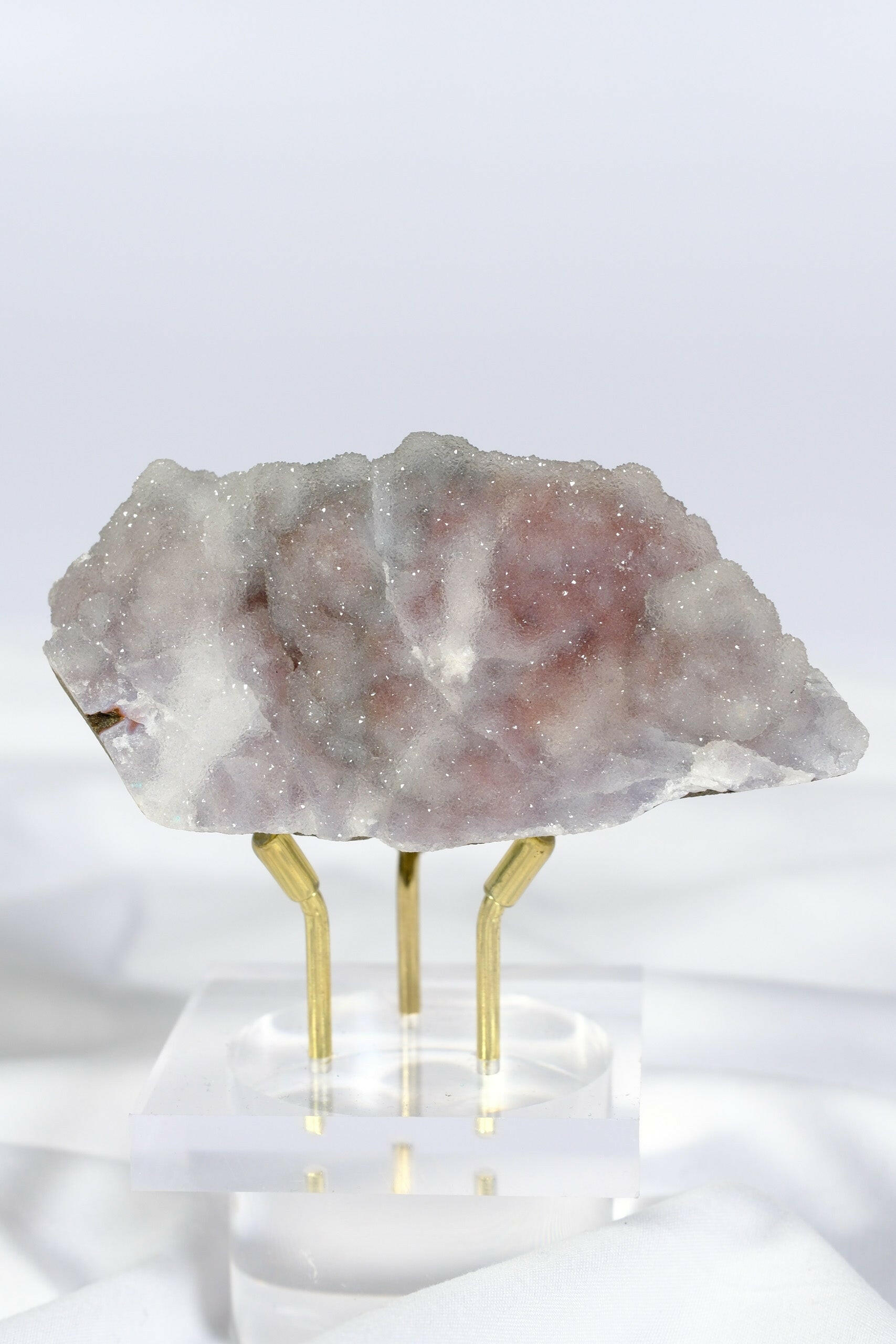 Pink / Purple Botryoidal Chalcedony Cutbase Healing Crystal.