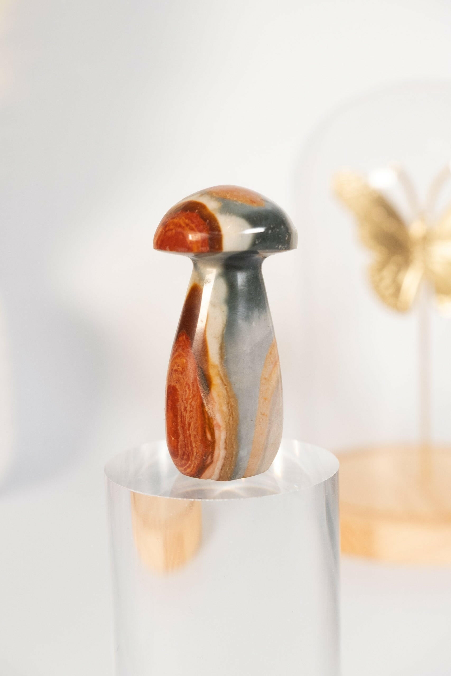 Polychrome Jasper Mushroom Healing Crystal.