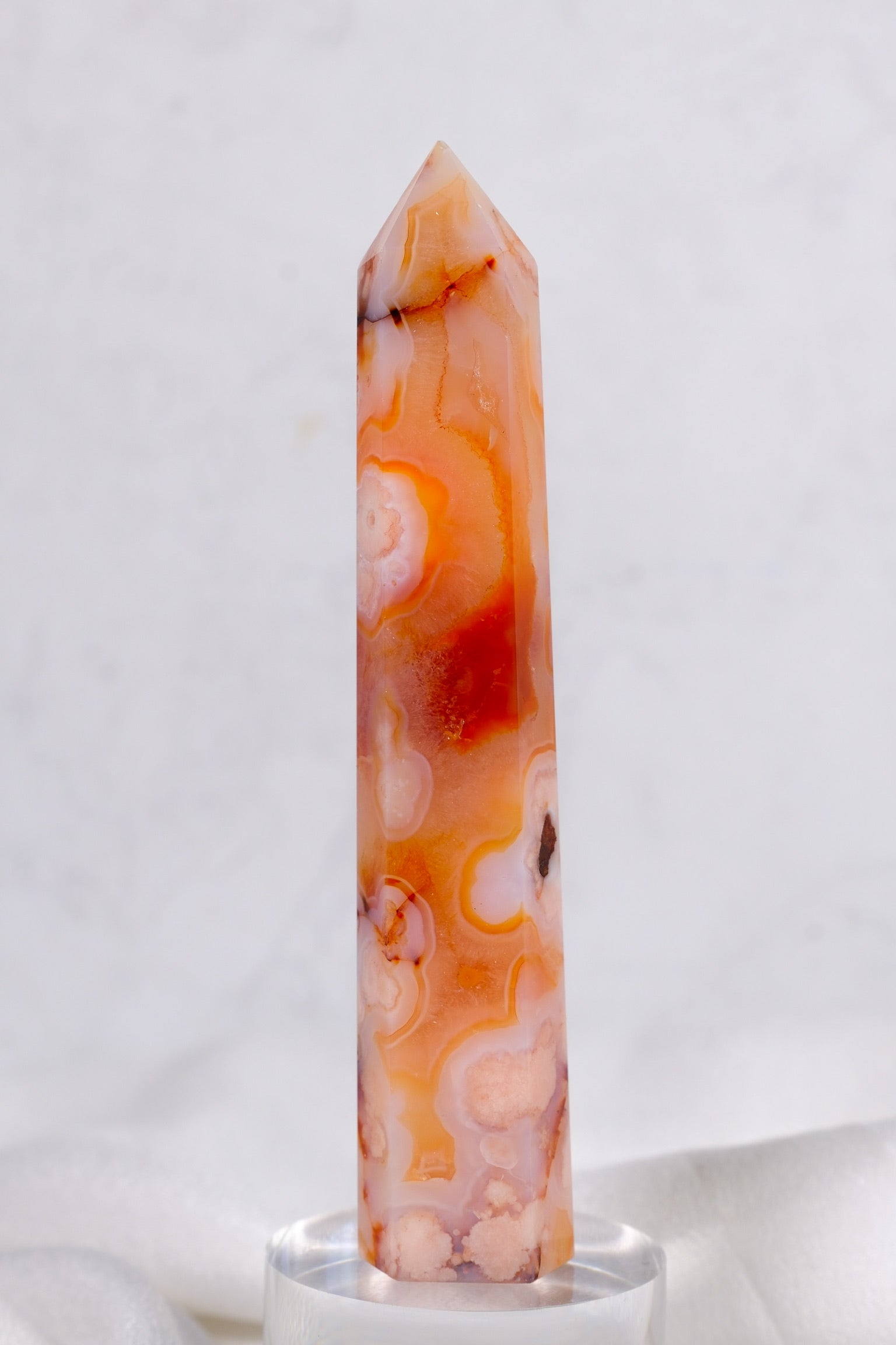 Flower Agate Carnelian Tower