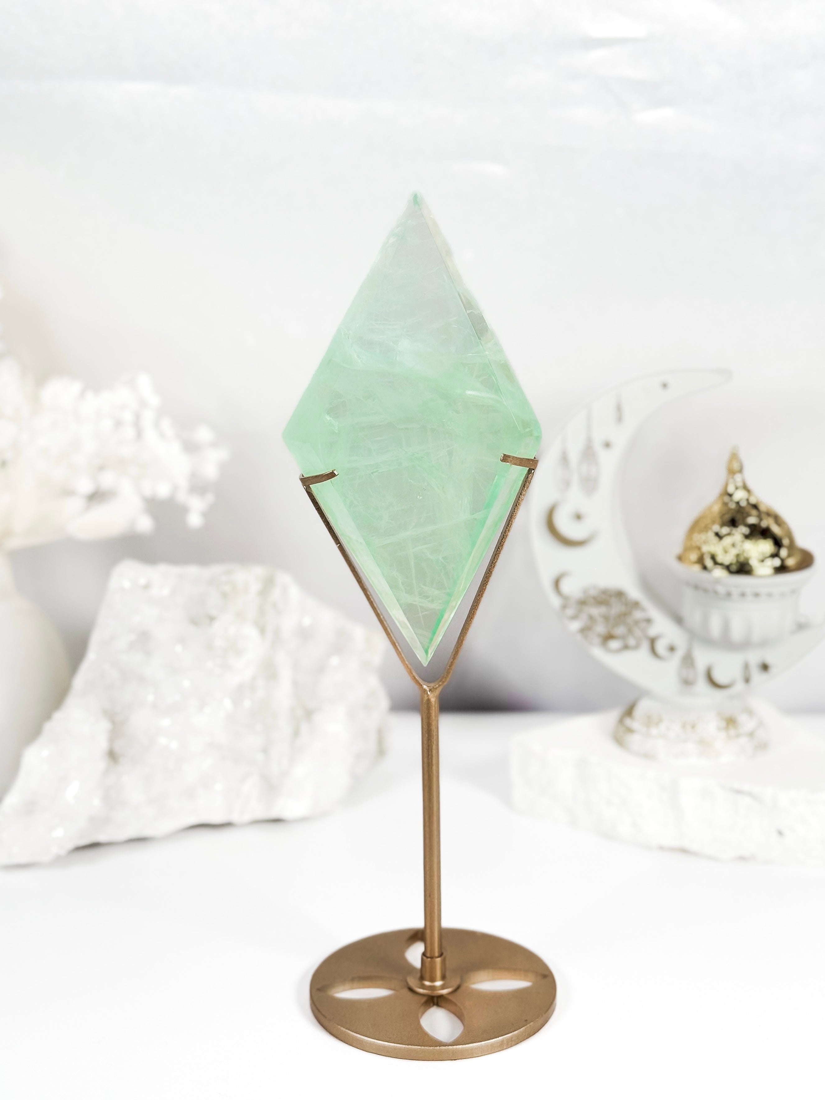 Fluorite Diamond on Stand