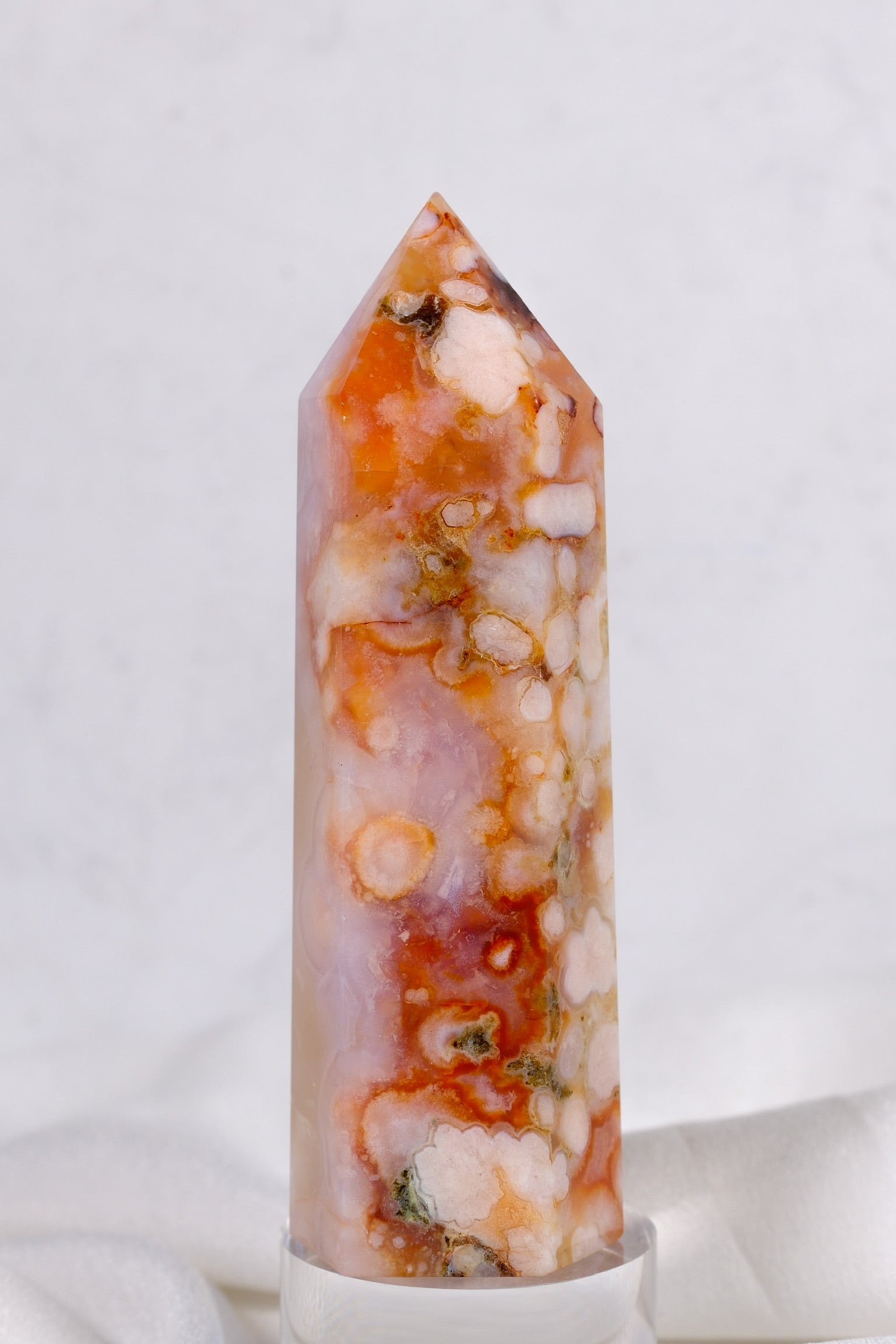 Flower Agate Carnelian Tower