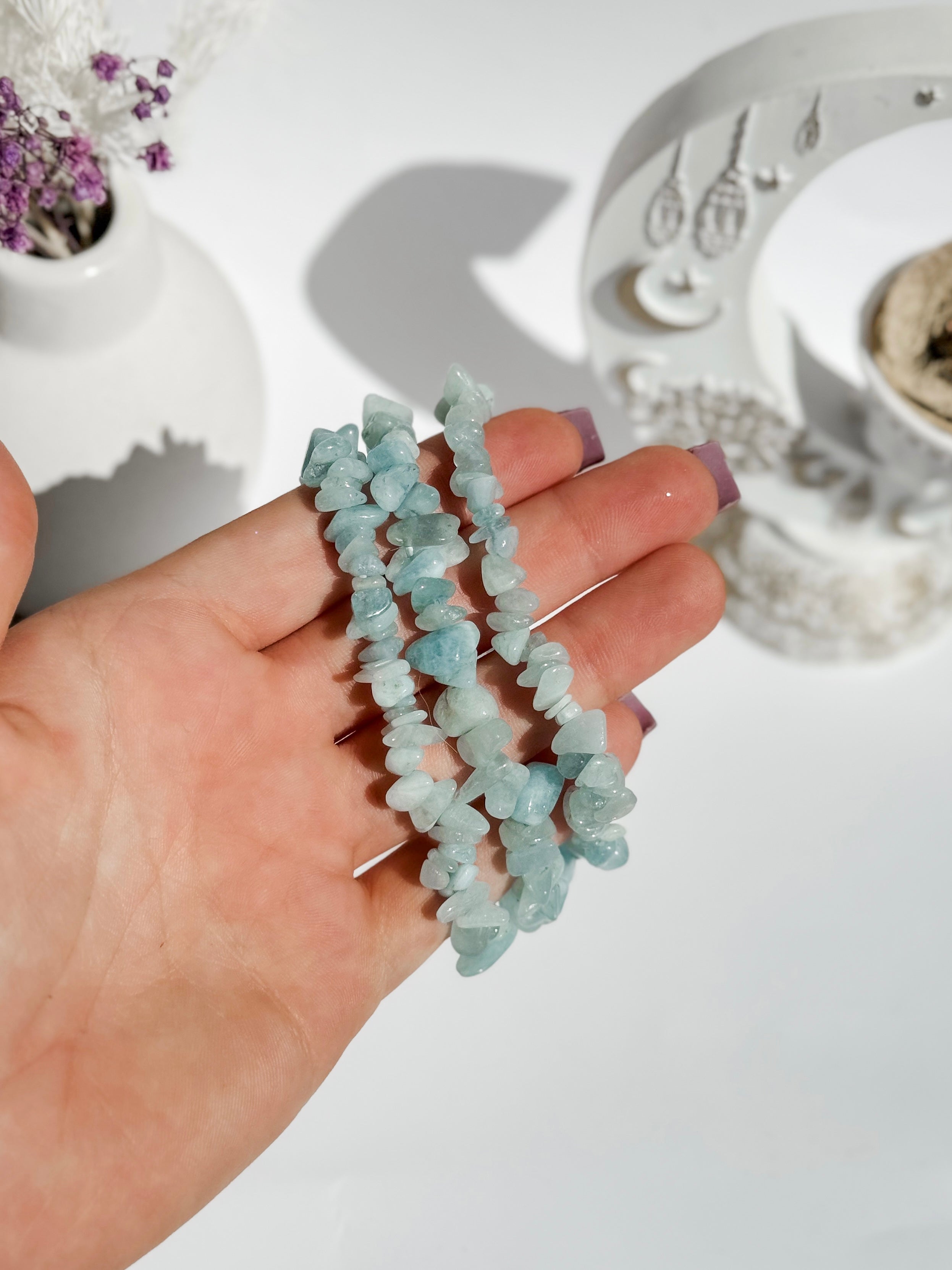 Aquamarine Chip Bracelet