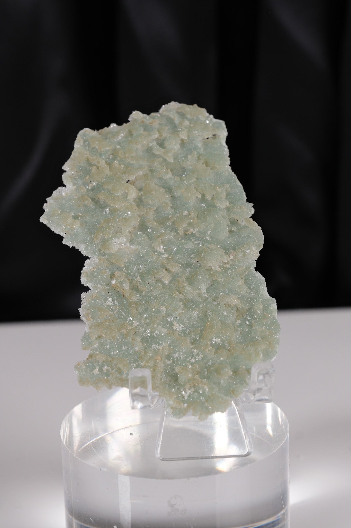 Snowy Green Apophyllite Super Thin Crust Slice