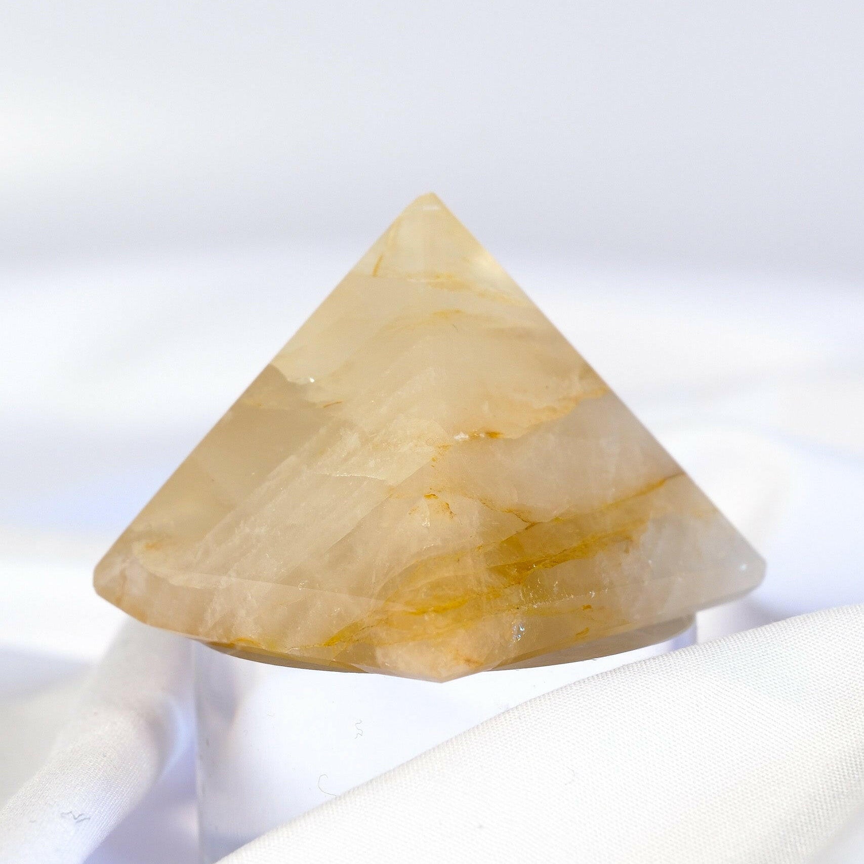 Golden Healer Pyramid Healing Crystal.