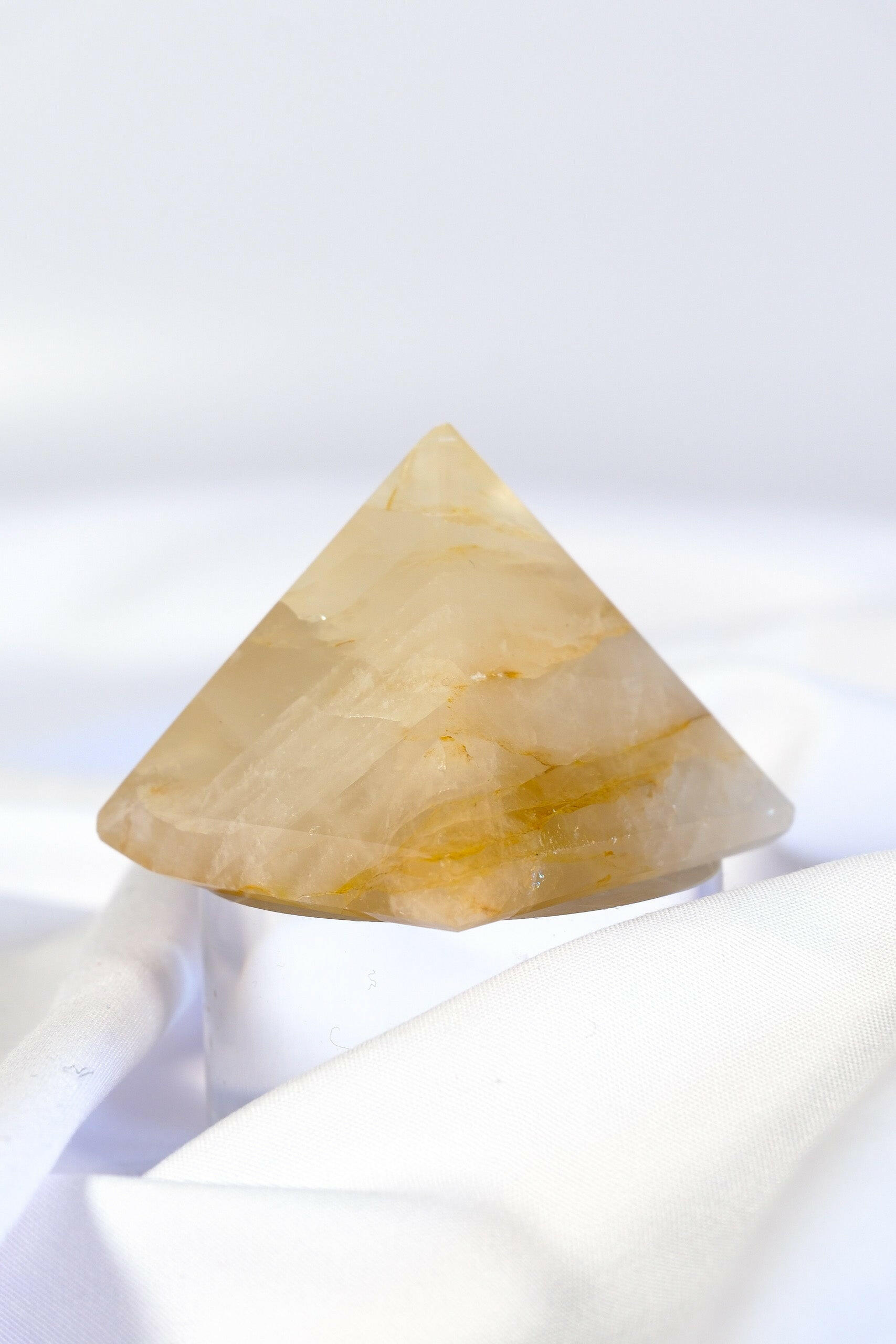 Golden Healer Pyramid Healing Crystal.