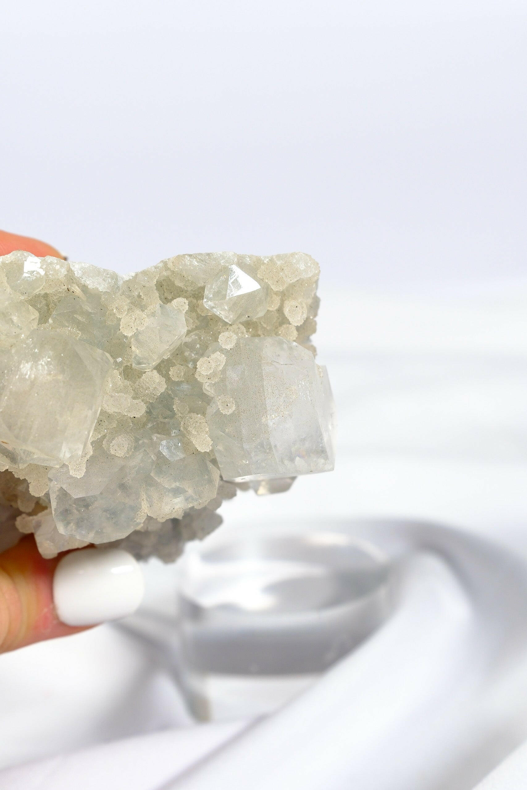 Apophyllite Blue Chalcedony Cutbase Healing Crystal.