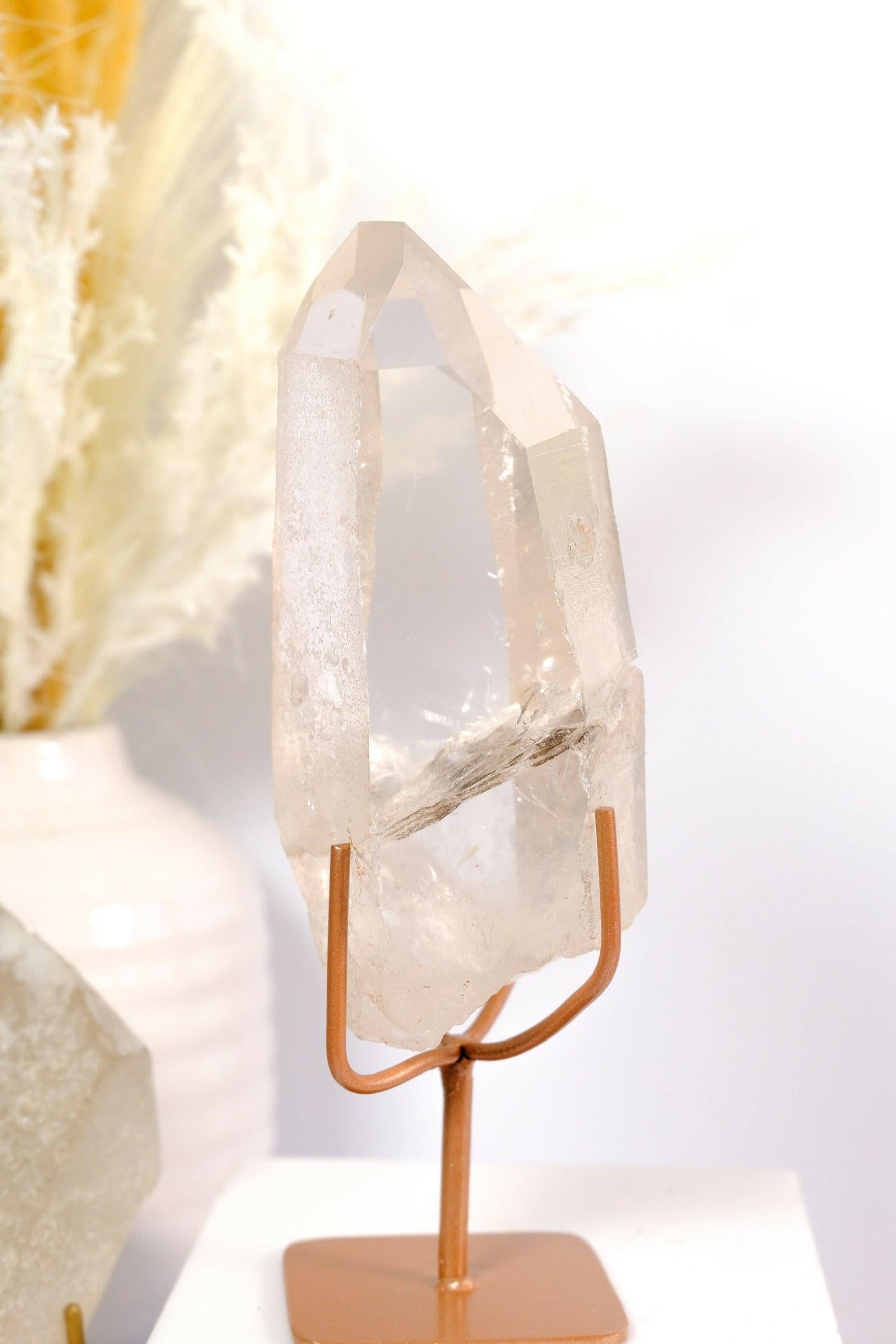 Lemurian Garden Quartz on Stand - Premium healing crystal from Stones of Virtue Australia.