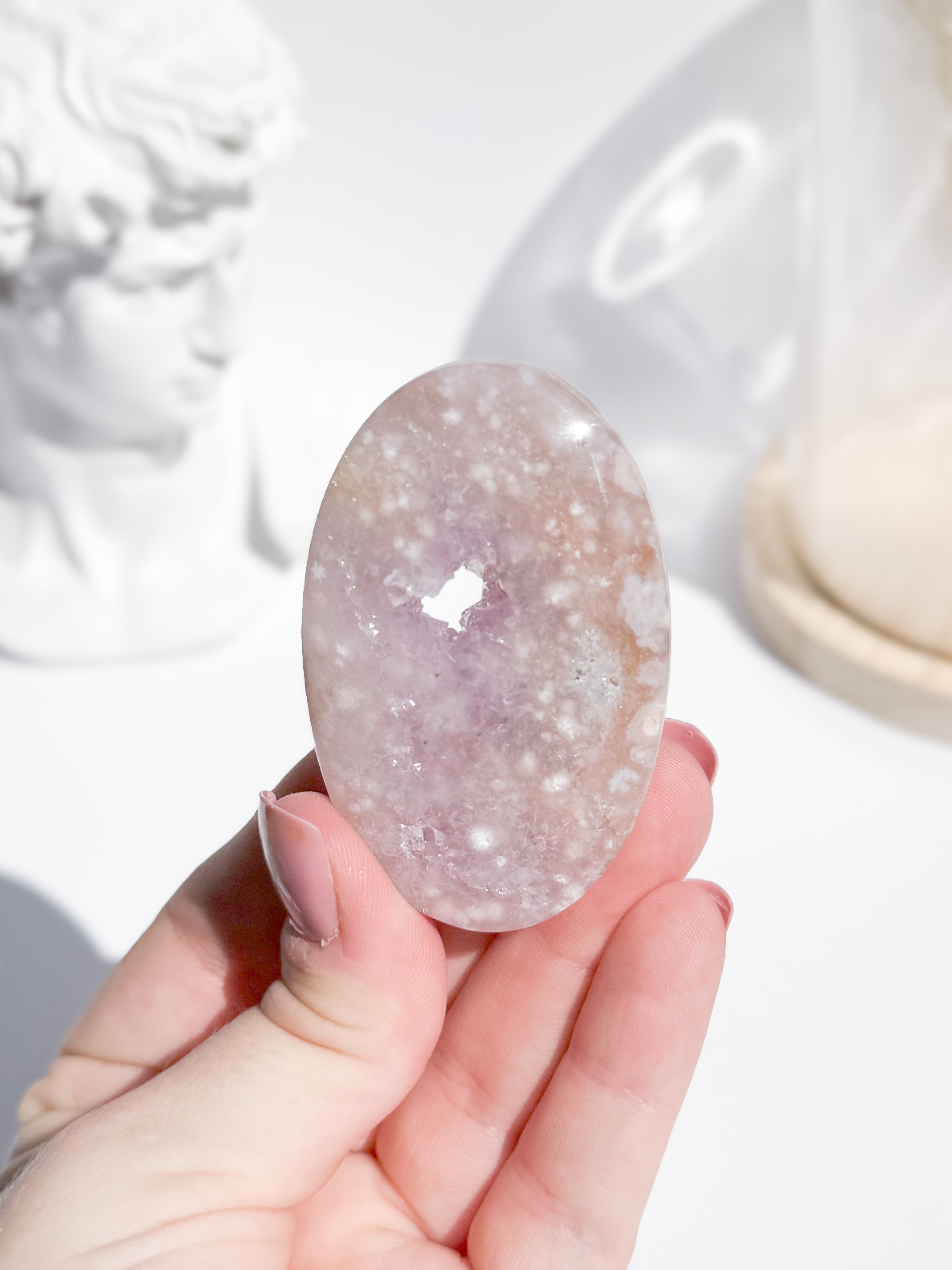 Pink Amethyst / Flower Agate Palmstone