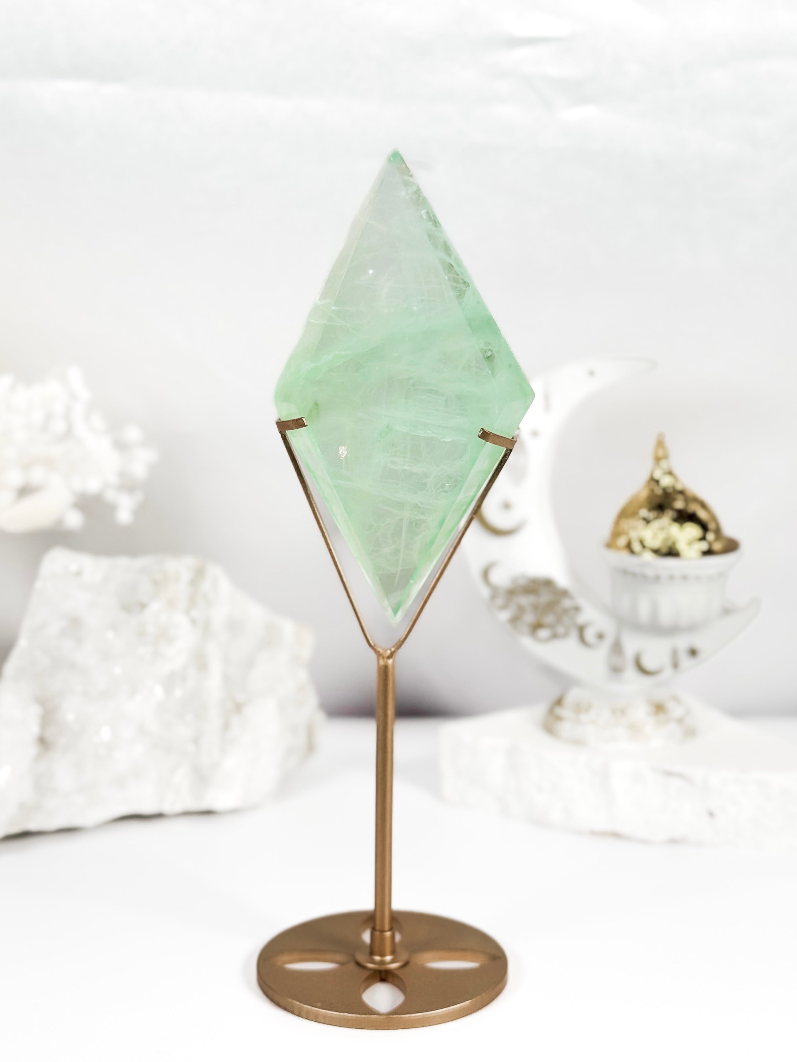 Fluorite Diamond on Stand