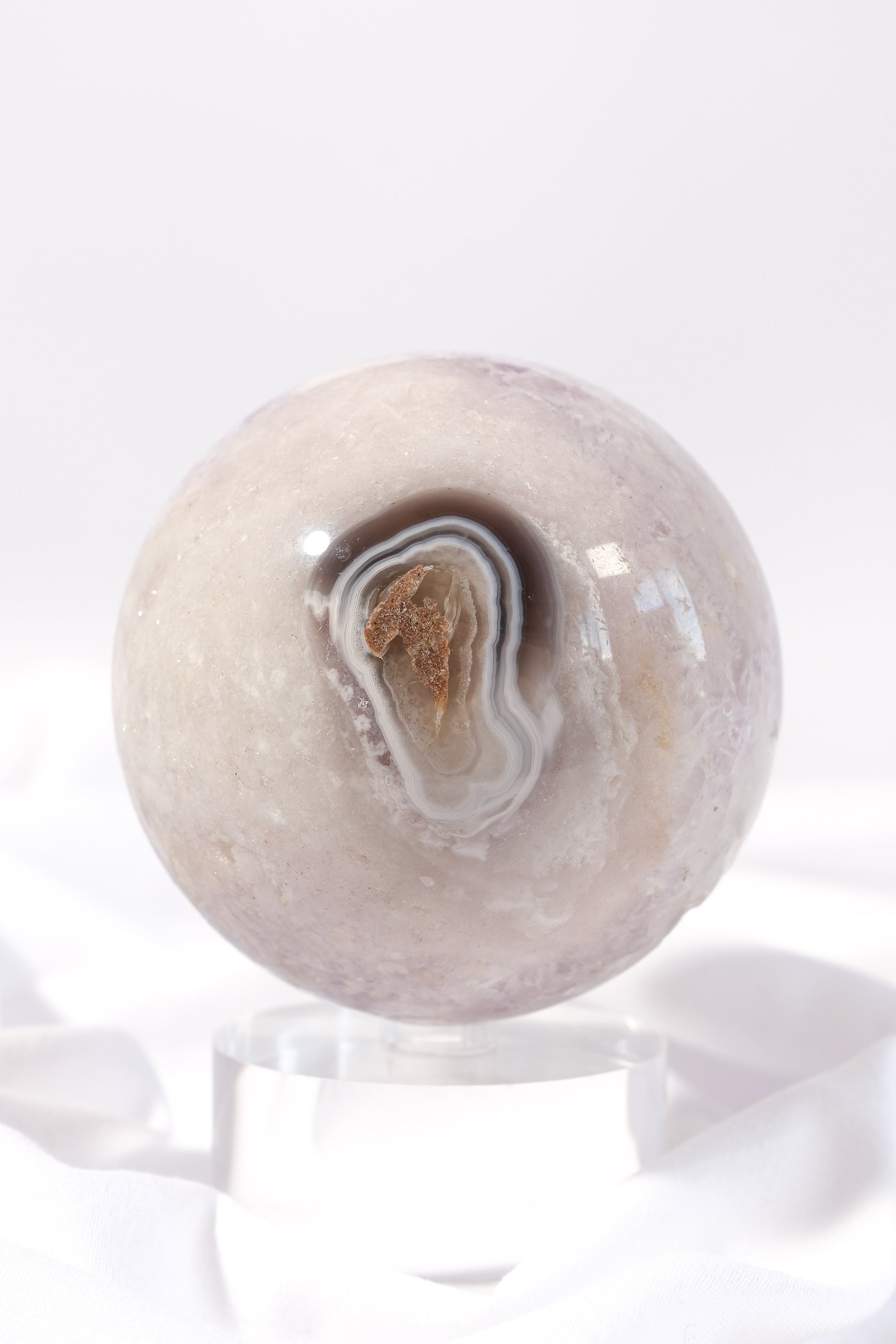 Flower Agate Amethyst Sphere