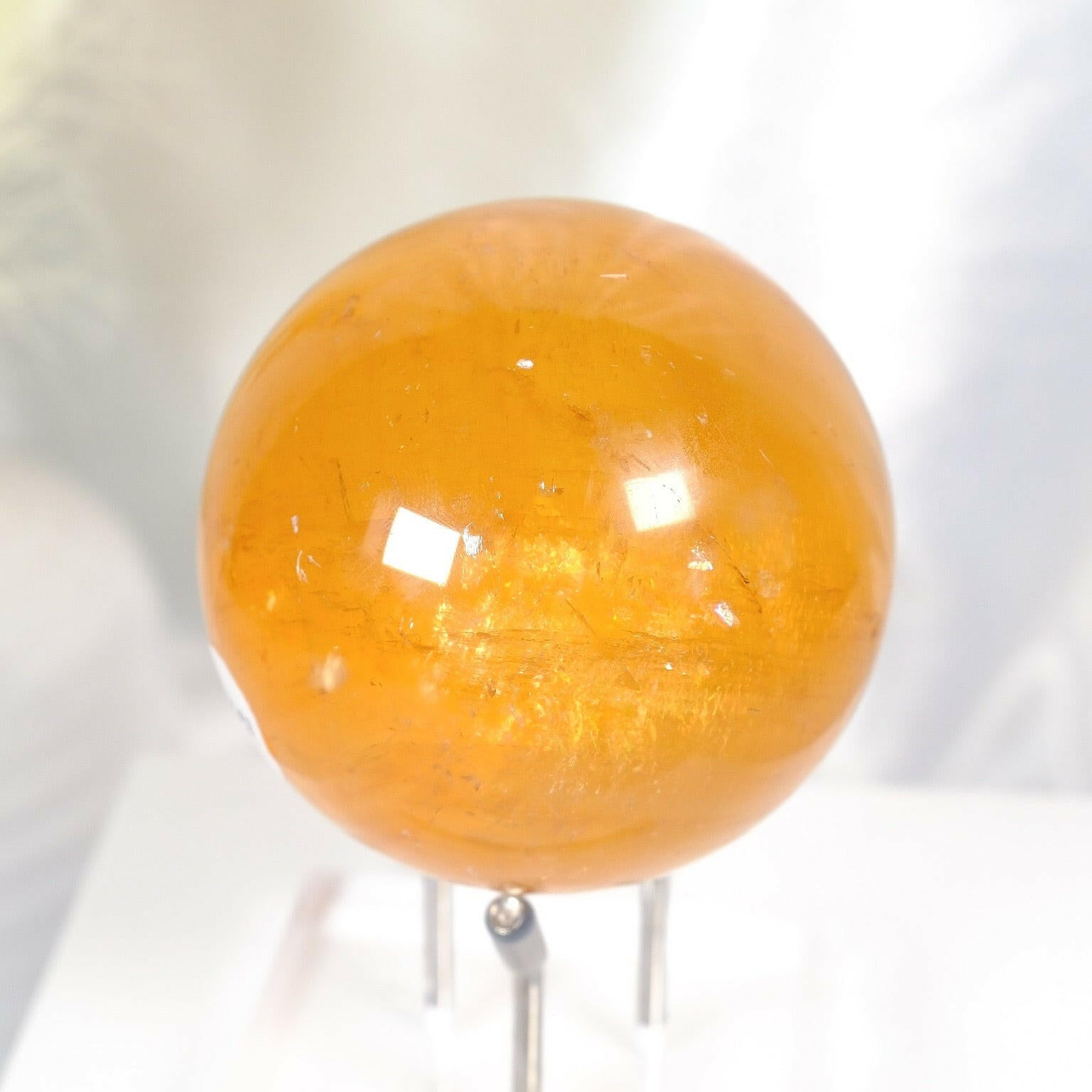 Honey Calcite Sphere Healing Crystal.