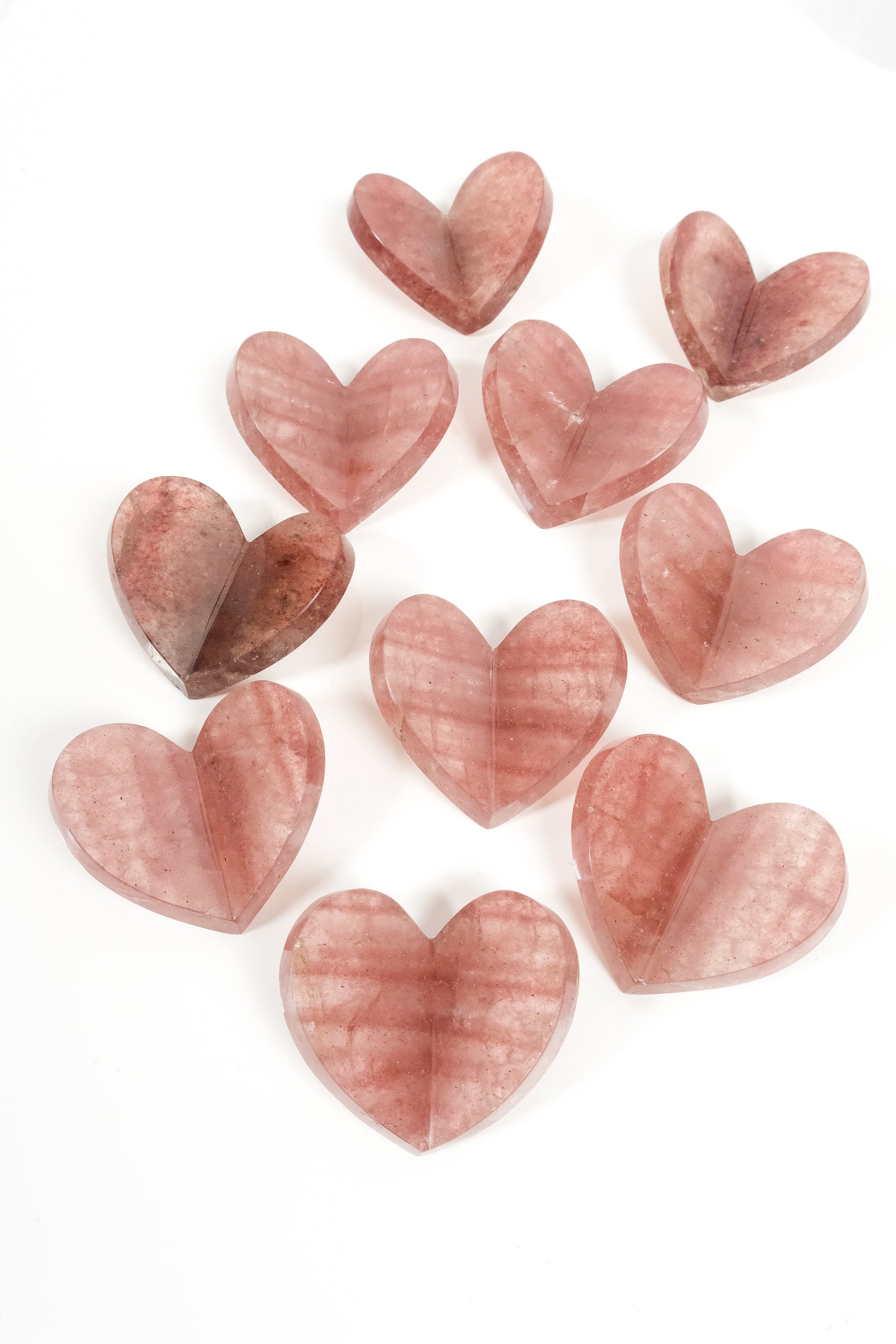 Strawberry Quartz Medium 3D Heart