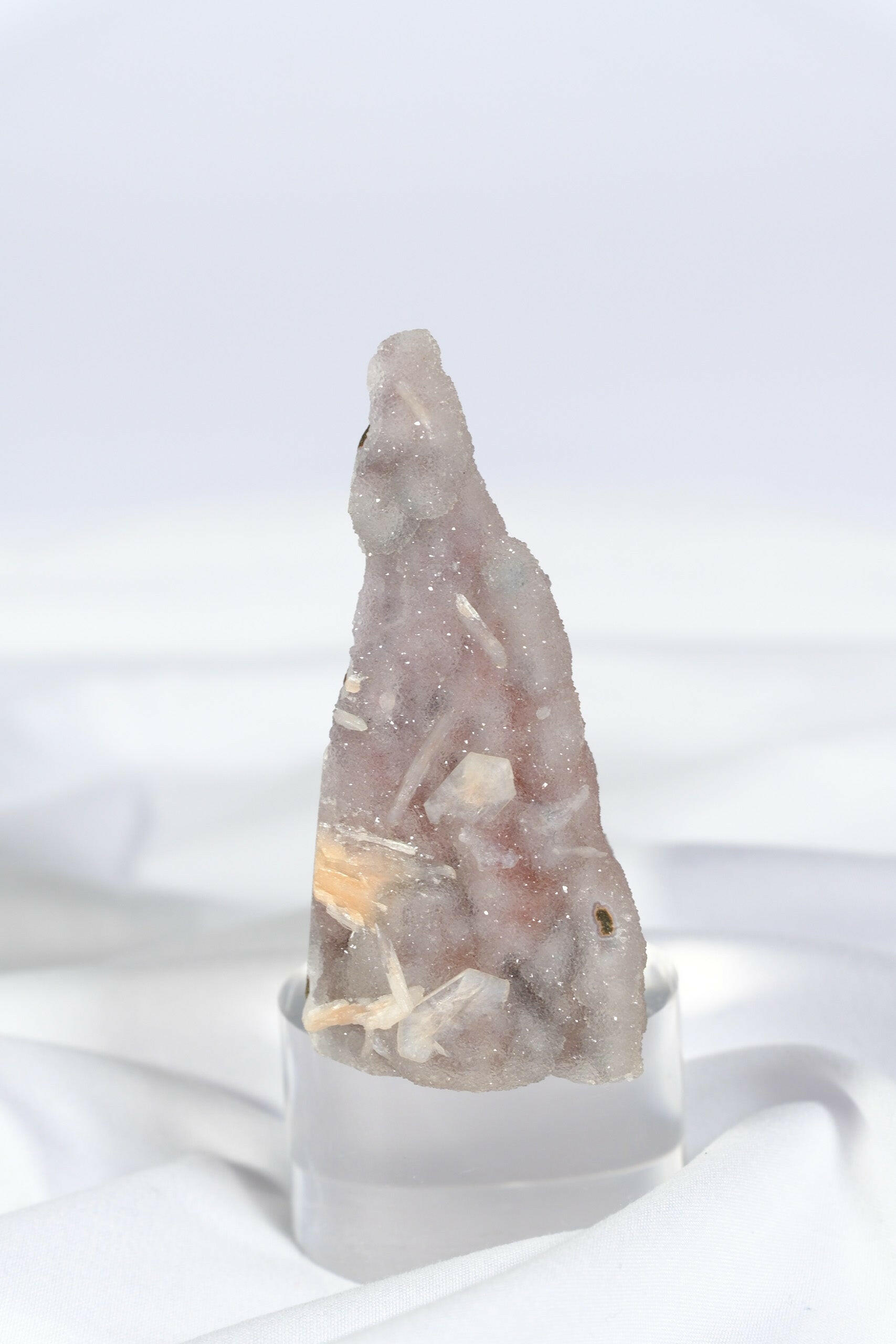 Pink / Purple Botryoidal Chalcedony Cutbase Healing Crystal.