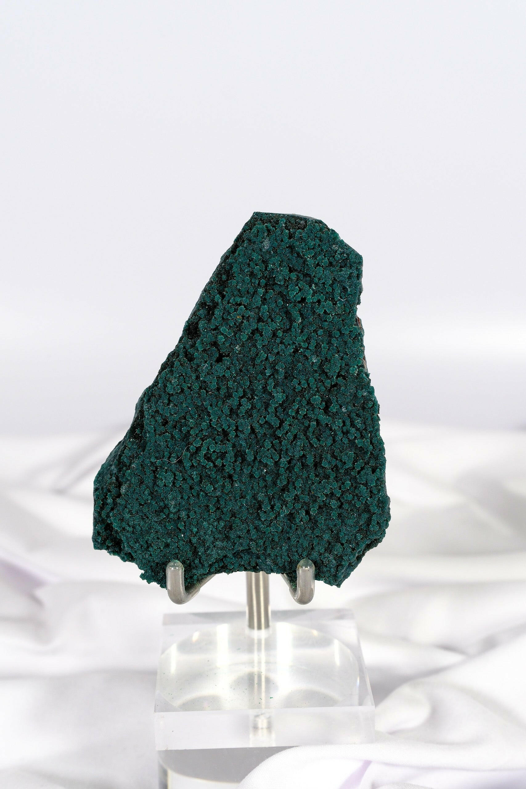 Botryoidal Green Chalcedony with Celadonite and Apophyllite Slice Healing Crystal.