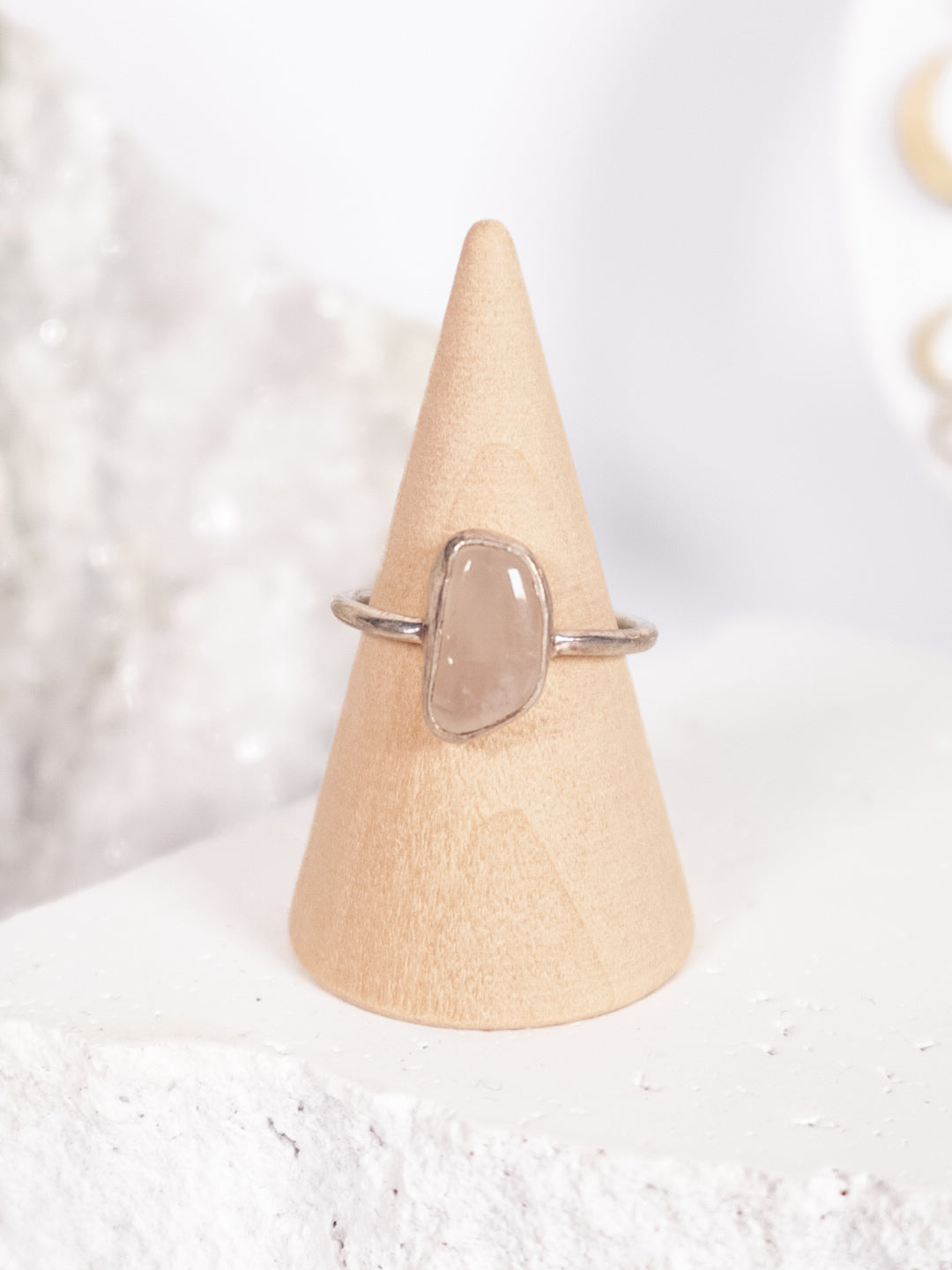 Rose Quartz Ring - Size 8/P