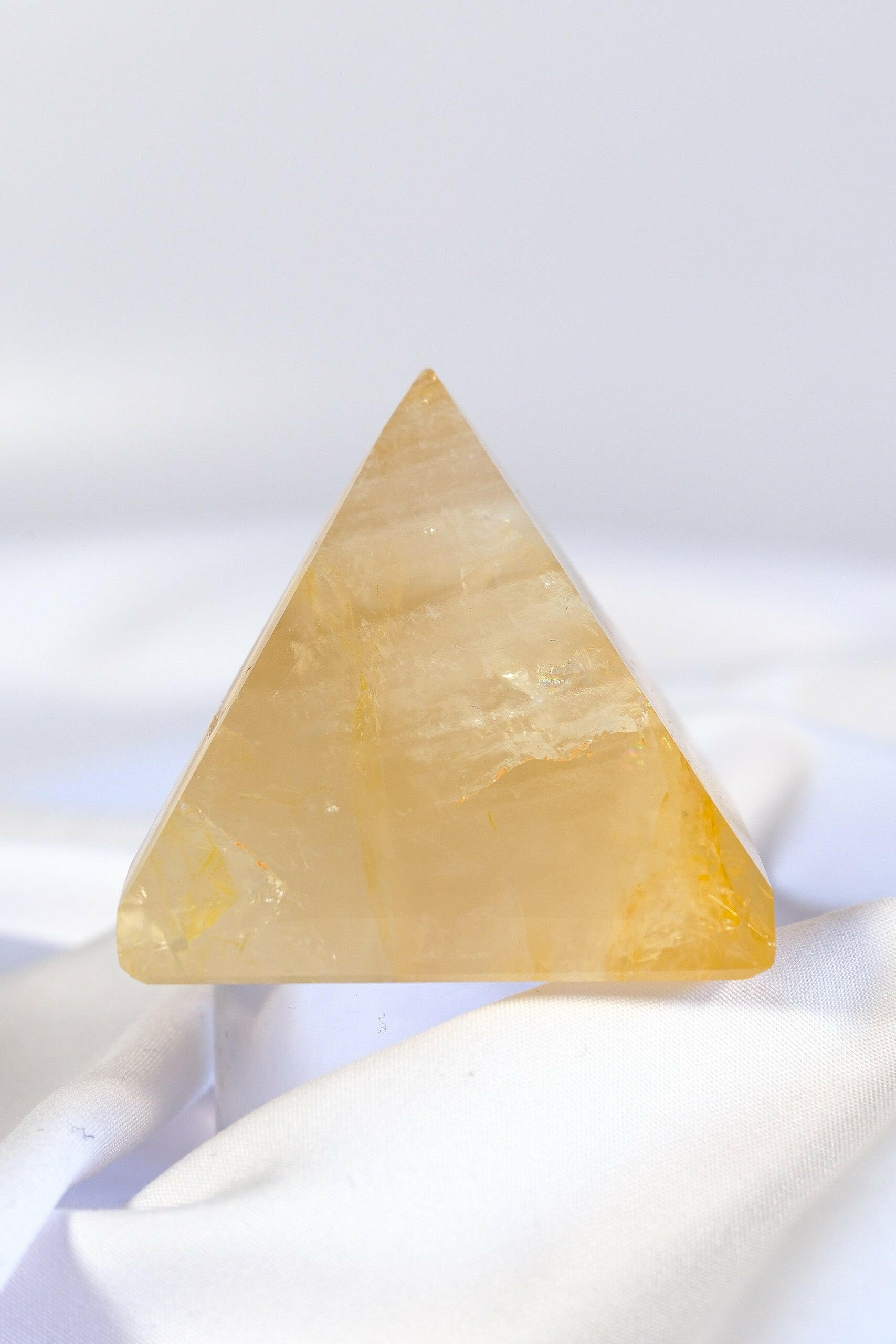 Golden Healer Pyramid Healing Crystal.