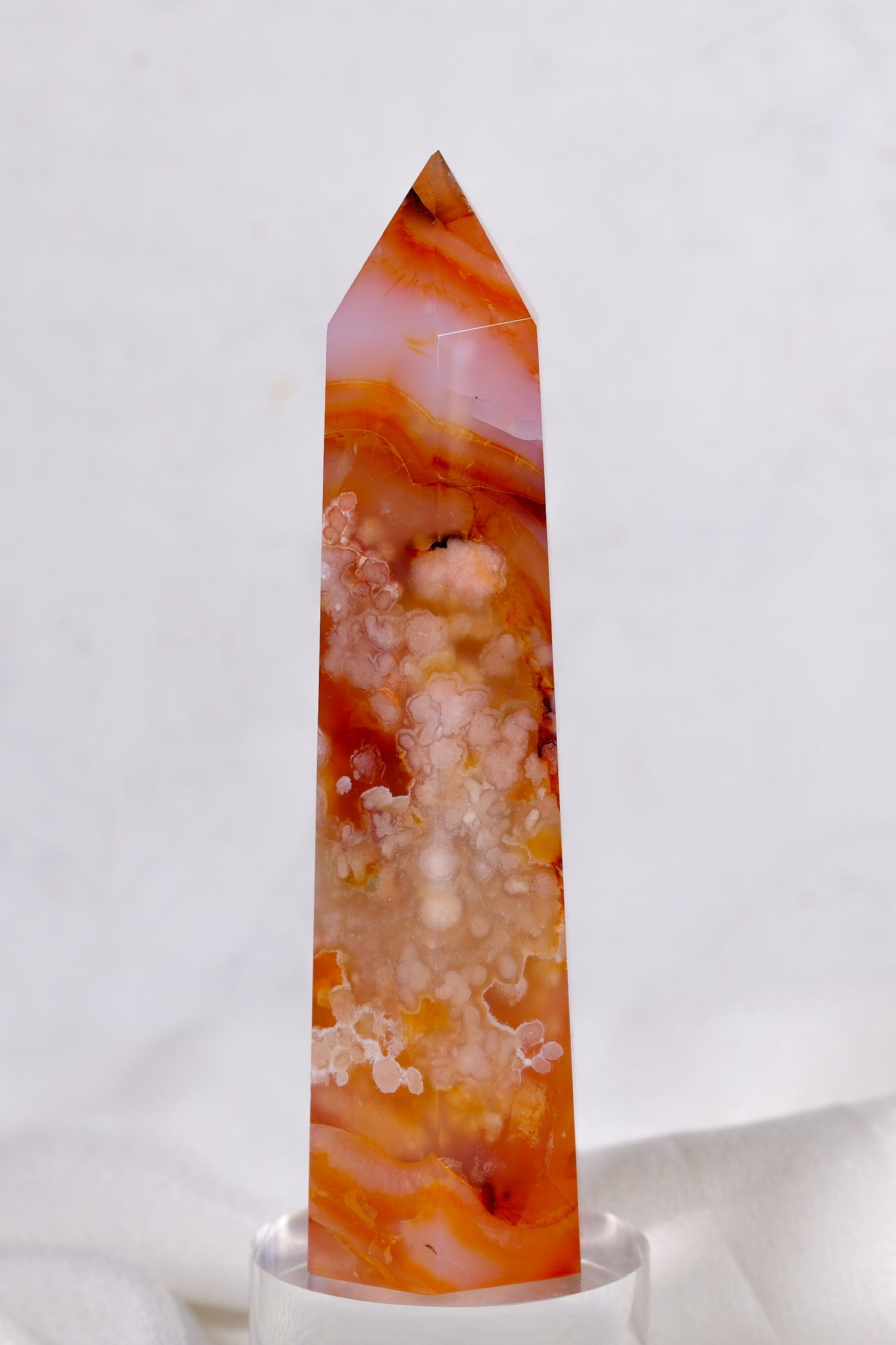 Flower Agate Carnelian Tower