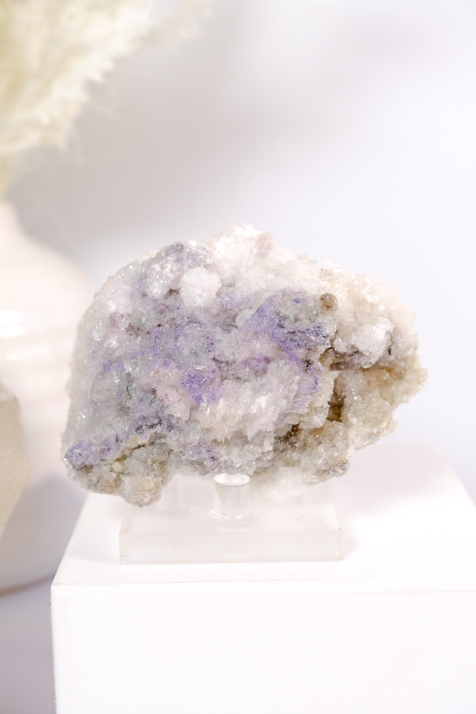 Selenite With Fluorite Cluster