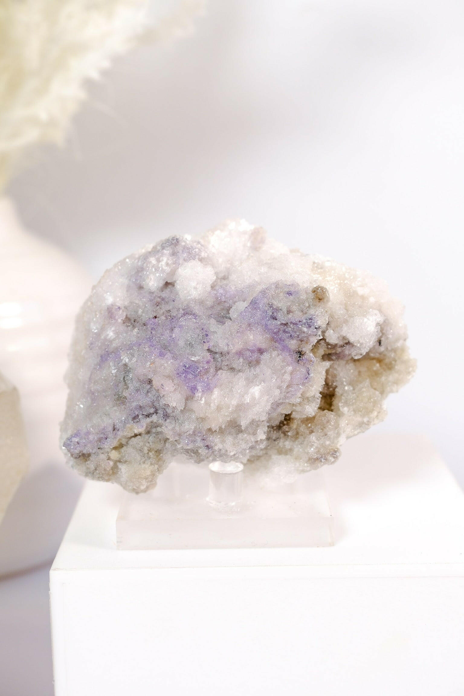 Selenite With Fluorite Cluster Healing Crystal.