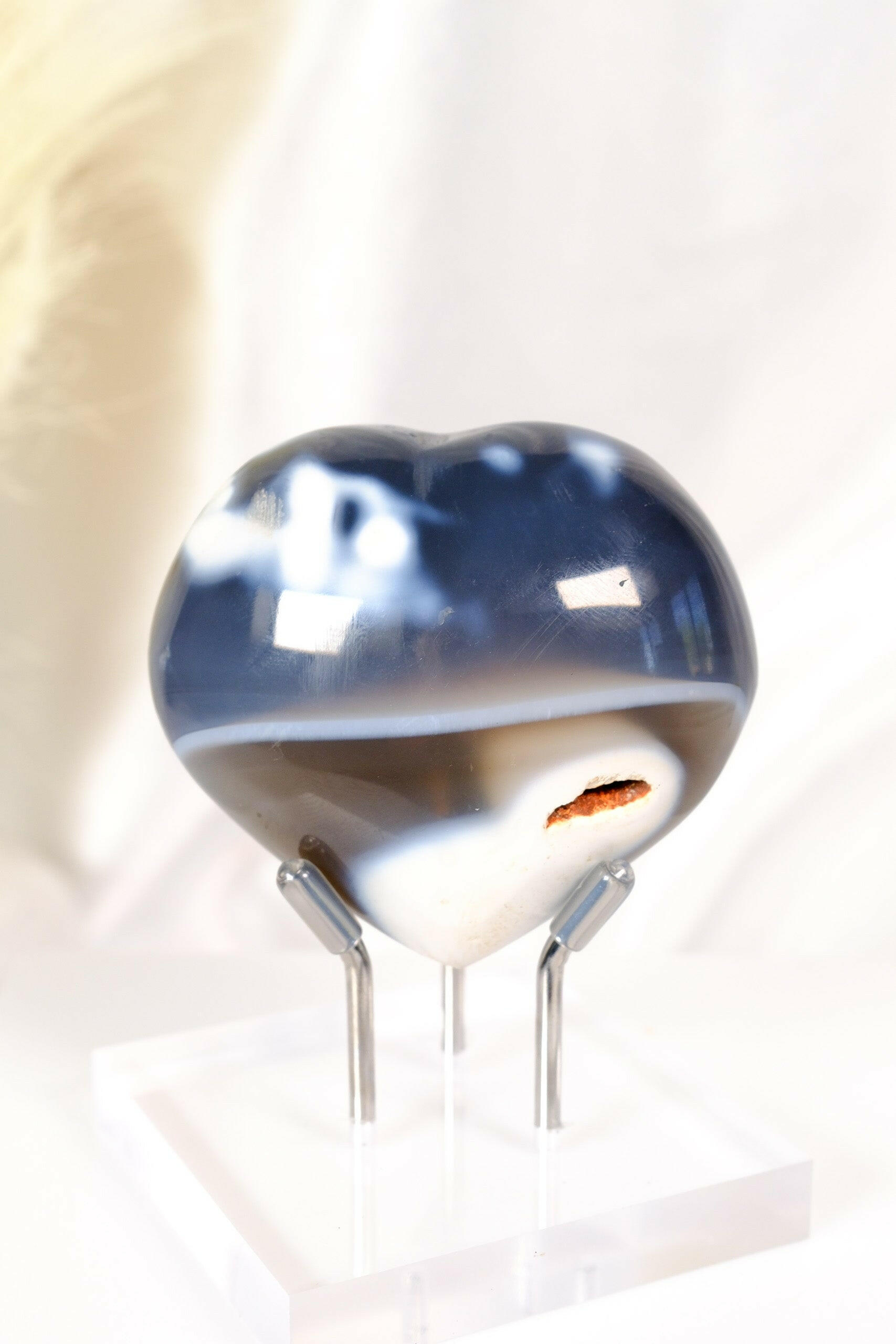 Orca Agate Heart Healing Crystal.