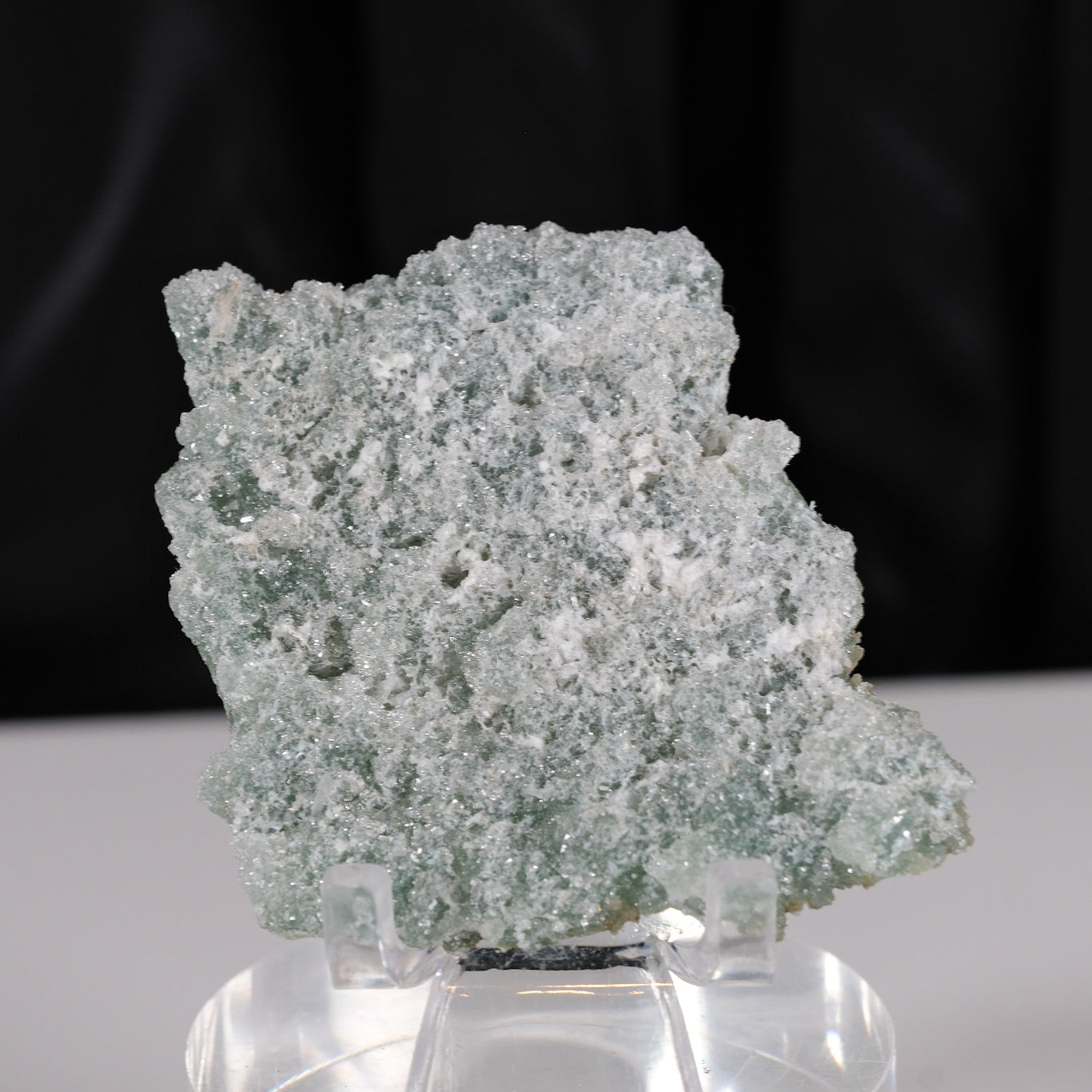 Snowy Green Apophyllite Super Thin Crust Slice