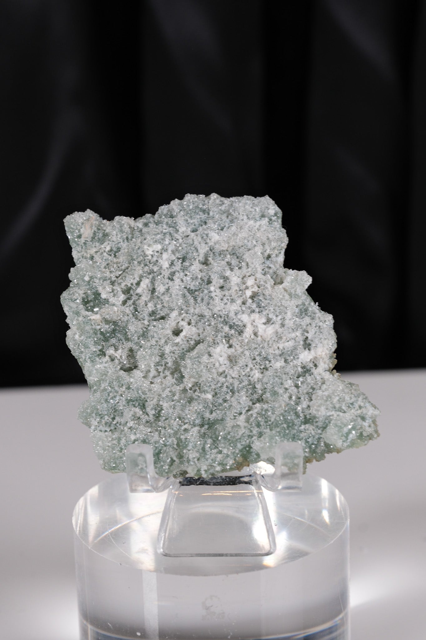Snowy Green Apophyllite Super Thin Crust Slice