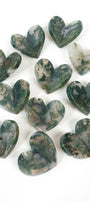 Moss Agate Medium 3D Heart