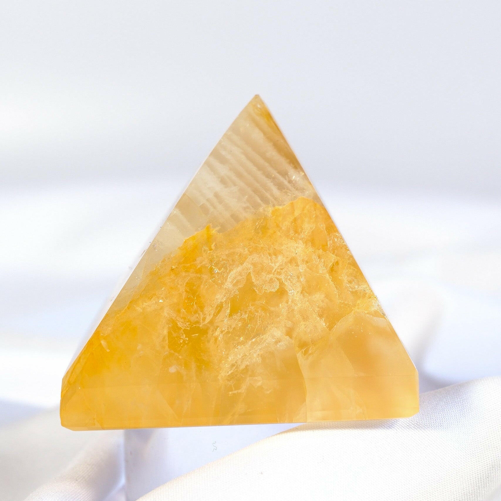 Golden Healer Pyramid Healing Crystal.